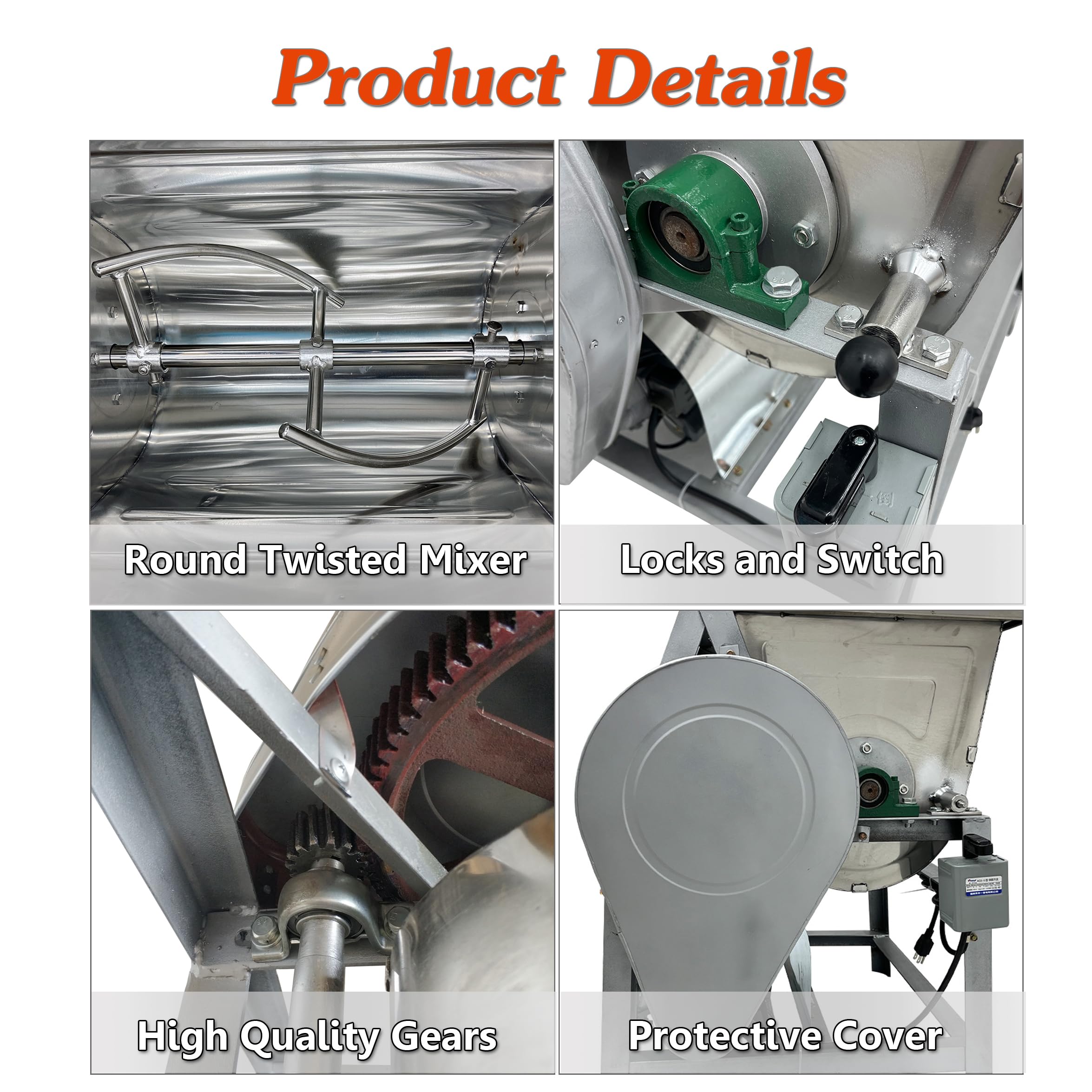 INTSUPERMAI 1500W Commercial Dough Mixer - 15KG/30QT Electric Flour Mixer with 90° Tilt Bowl for Baking, Pizza, Bread & Pastry Dough - Perfect for Bakeries, Restaurants & Home Kitchens