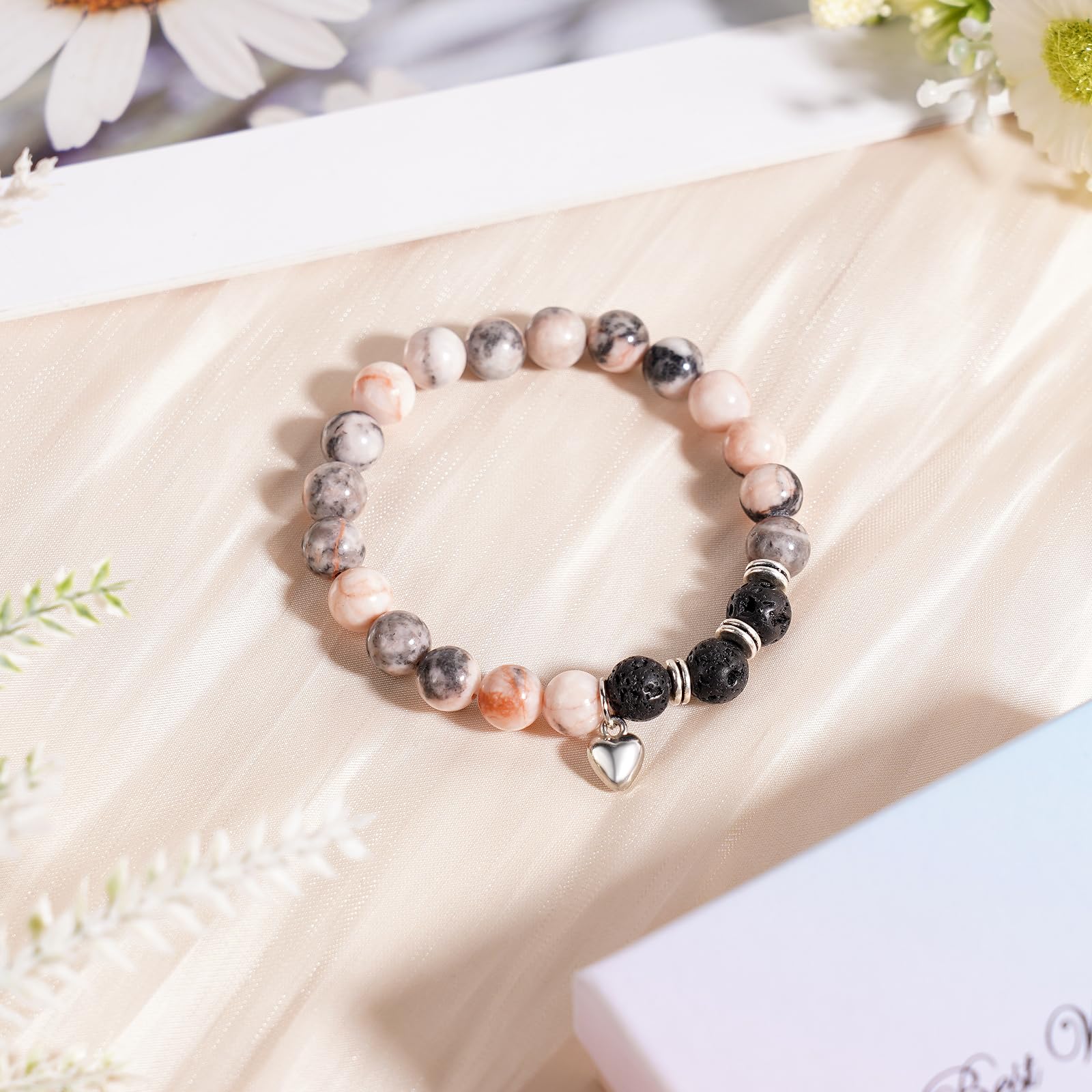 Natural Stone Friendship Bracelet for Women - Inspirational Gift for Coworker, Best Friend, Her - Perfect for Daily Wear, Office, and Special Occasions