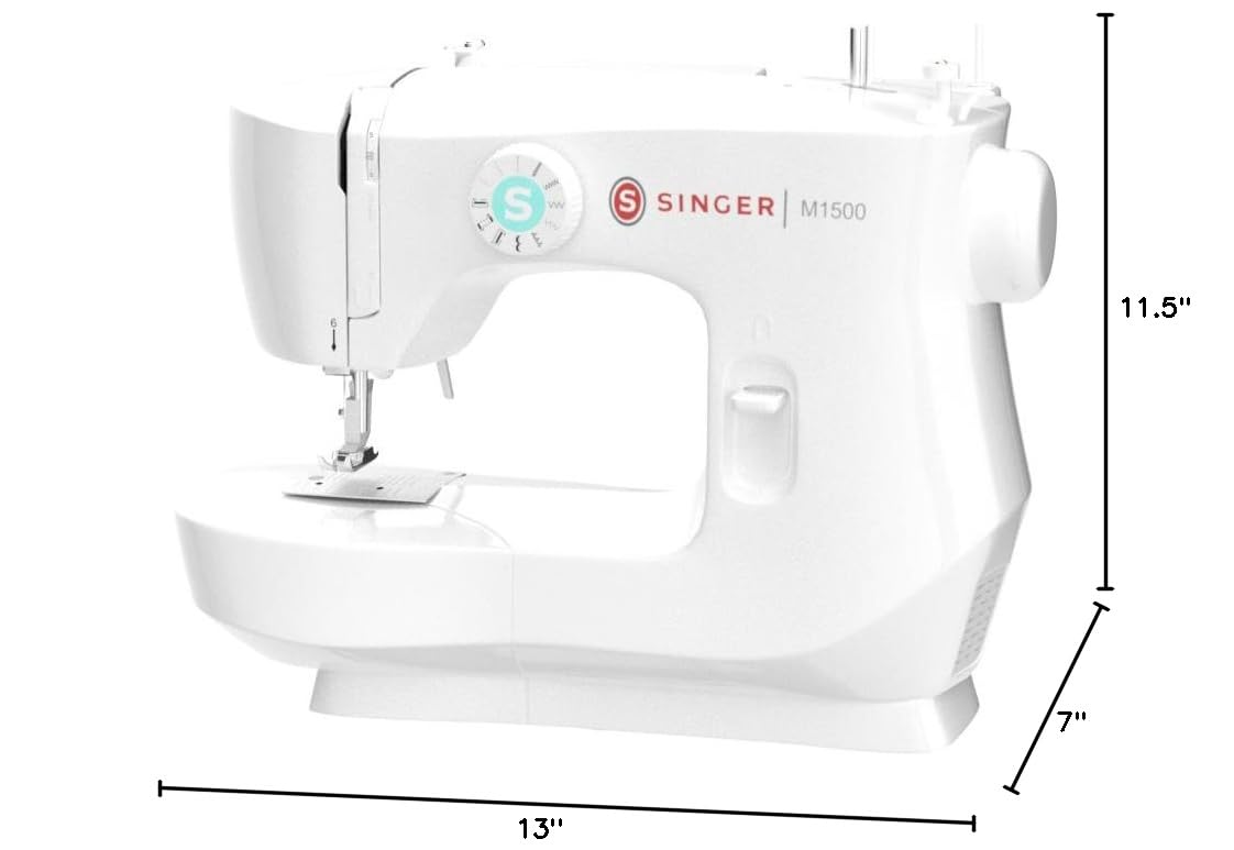 SINGER M1500 Lightweight Portable Sewing Machine with 57 Stitch Patterns, LED Light & Buttonhole Function | Complete Accessory Kit Included | Perfect for Quilting, DIY Crafts, Clothing Repair & Home Mending Projects