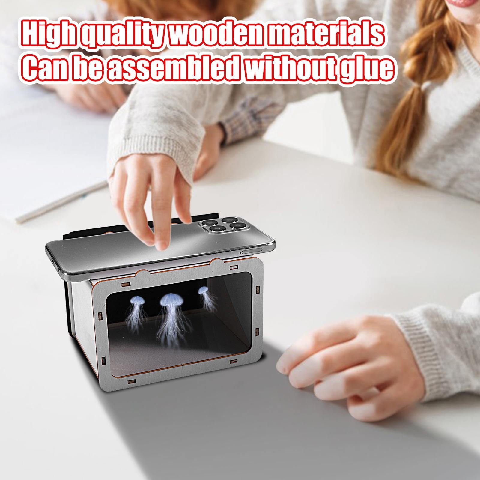 Fukamou Holographic Projector - Portable 3D Phone Projector for Home Cinema | Smartphone Hologram Stand with Interactive Cartoon Display | Perfect for Movie Nights, Gaming & Family Entertainment