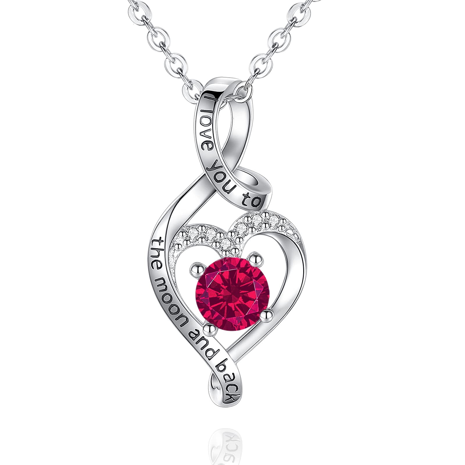 CELESTIA 925 Sterling Silver Birthstone Necklace for Women - 18 Inch Adjustable Chain - Personalized Gift for Mom, Wife, Daughter - Perfect for Birthdays, Anniversaries & Special Occasions