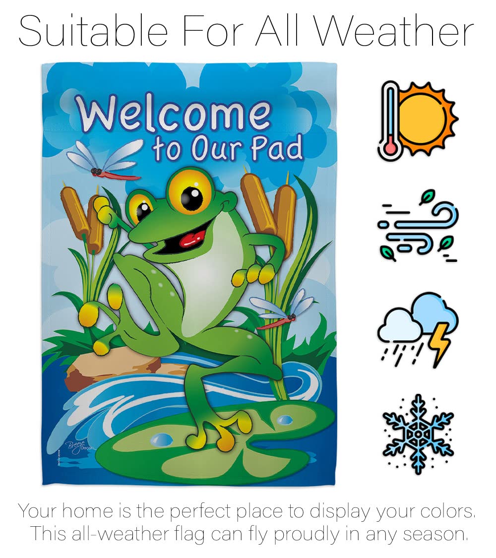 Frog Nature Pets Decorative Vertical House Flag Set 28x40
