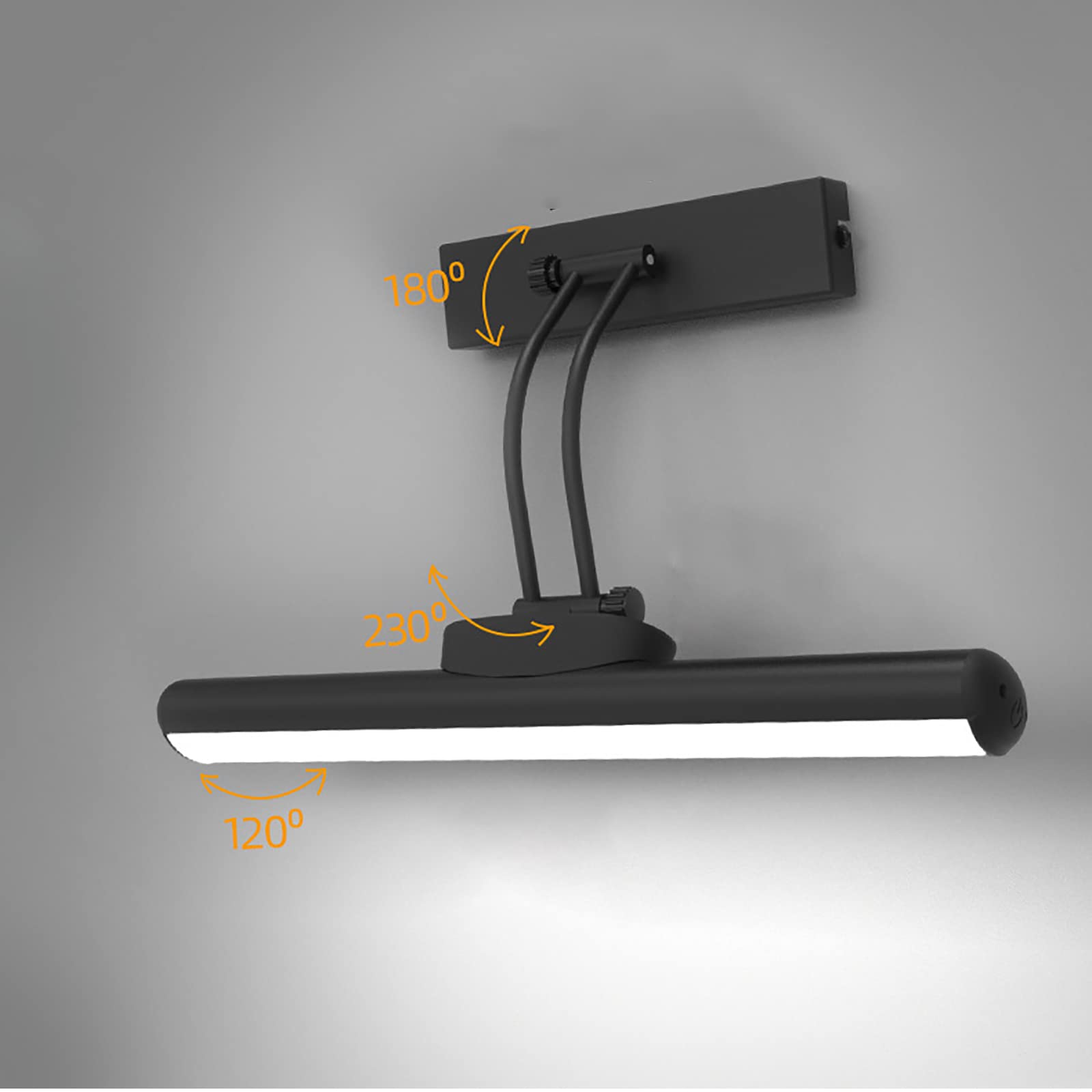 Rechargeable LED Dimmable Wall Lamp with Remote & Timer - Rotatable Light Heads, 3 Lighting Modes - Perfect for Displaying Paintings, Picture Frames, Mirrors & Artwork in Living Rooms, Galleries & Bedrooms