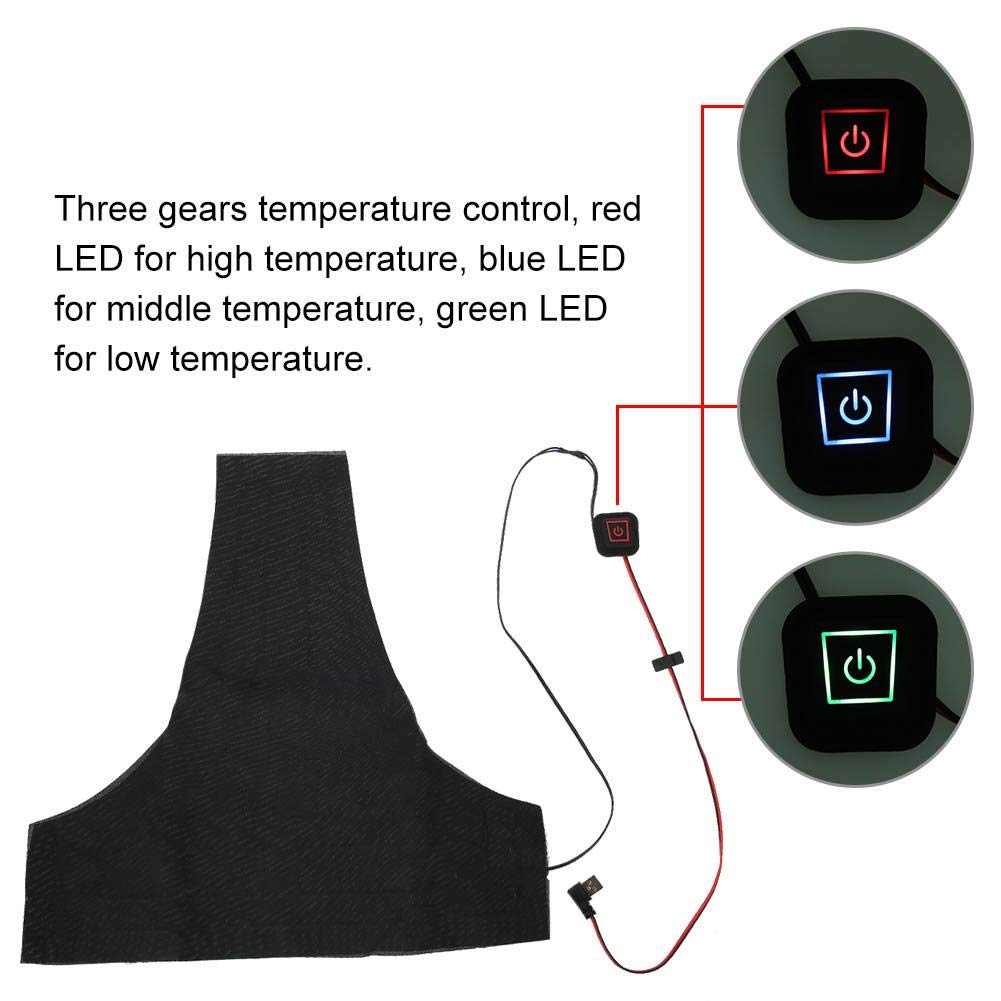 Vbestlife USB Heated Clothing Kit - Electric Heating Pad for Back, Winter Warmth with Alloy Fiber, Waterproof & Washable, Adjustable Temperature - Perfect for Outdoor Activities, Office, and Home Use