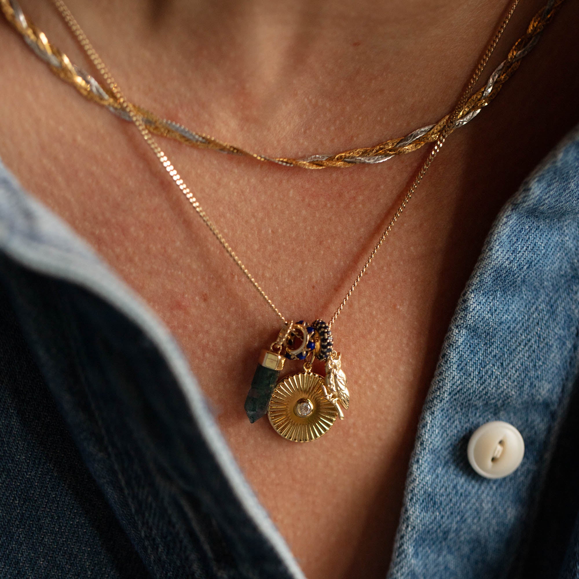 Solid Gold Crystal Charm for Manifestation - Genuine 14K Gold Healing Crystal Pendant for Good Luck, Wealth & Positive Energy | Perfect for Meditation, Yoga & Spiritual Gifts