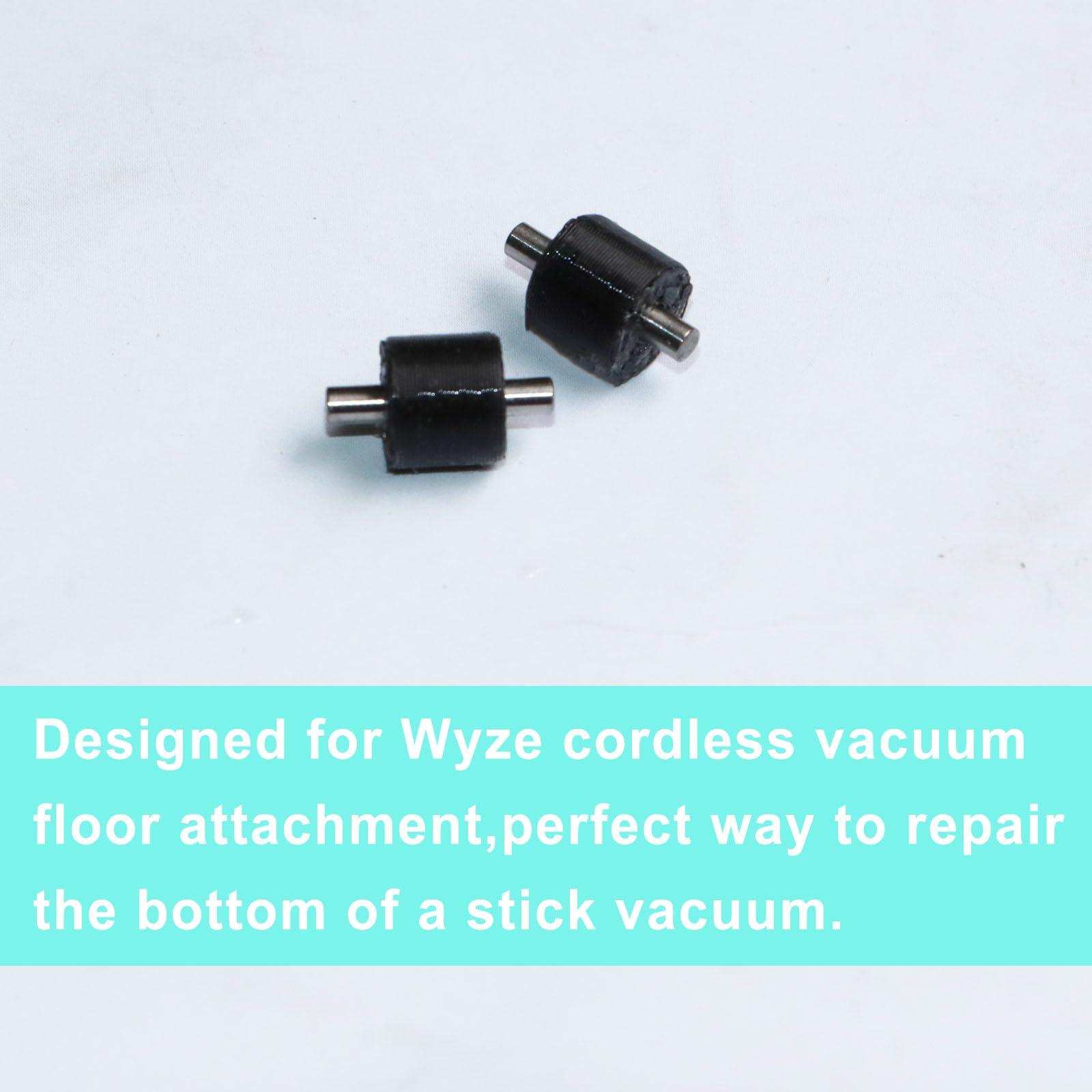 Wyze Cordless Vacuum Wheels - 2 Pack Black Replacement for Floor Attachment - Perfect for Home Cleaning