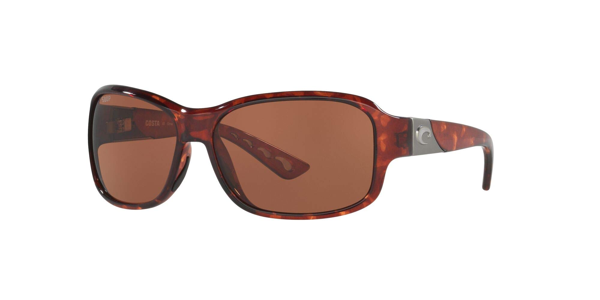 Costa Del Mar Women's Inlet Rectangular Polarized Sunglasses UV Protection - Stylish & Comfortable for Beach, Driving & Outdoor Activities