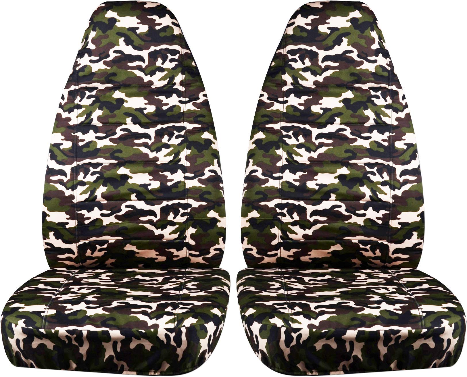 Universal Brown Camouflage Car Seat Covers - Airbag & Seat Belt Compatible, Fits Most Bucket Seats (22 Prints) | Perfect for Off-Roading, Hunting & Outdoor Adventures
