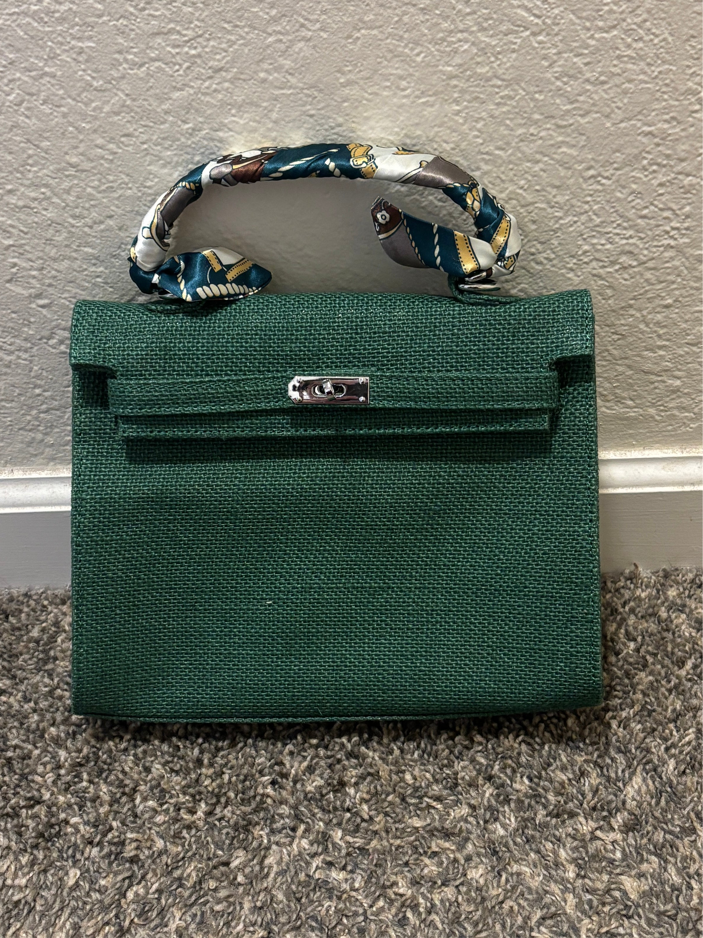 French Style Jute Mini Crossbody Bag for Women - Eco-Friendly Green Shoulder Tote Bag | Perfect for Casual Outings, Beach Trips & Sustainable Fashion Accessories