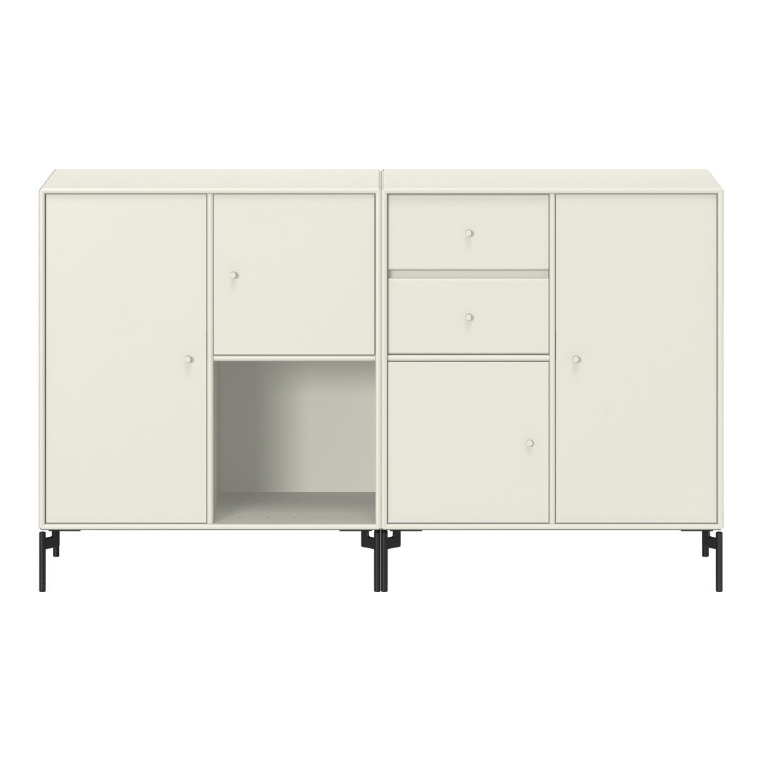 Modern Couple Sideboard with Sturdy Wooden Legs - Stylish Storage Cabinet for Living Room, Bedroom, or Entryway