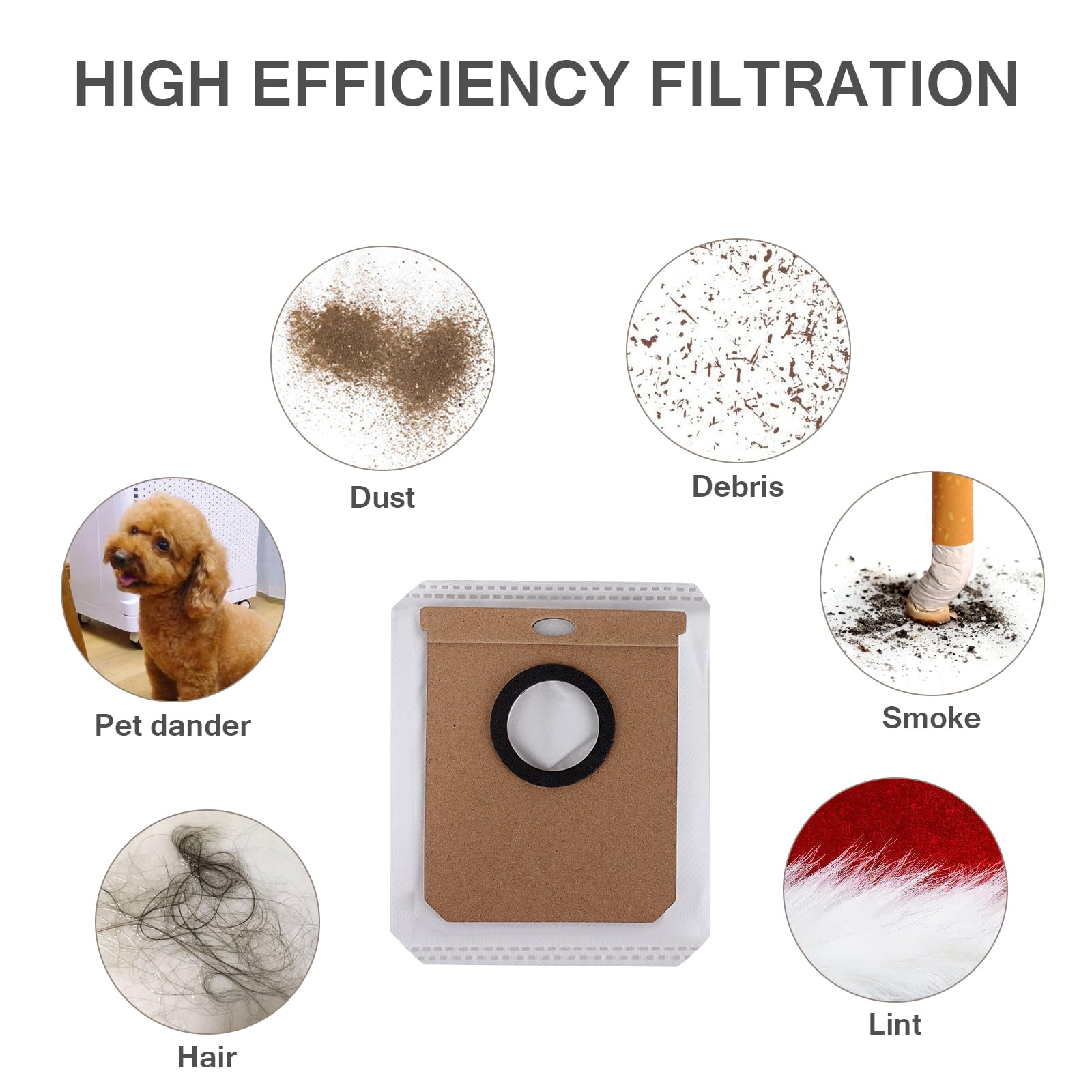 14Pcs Replacement Dust Bags for Eufy L60 L60 Hybrid L60 SES L50 Series Robot Vacuums - Compatible with Self-Empty Station & Vacuum Cleaner | Perfect for Pet Hair, Dust & Dirt Disposal | Ideal for Hardwood Floors & Carpets