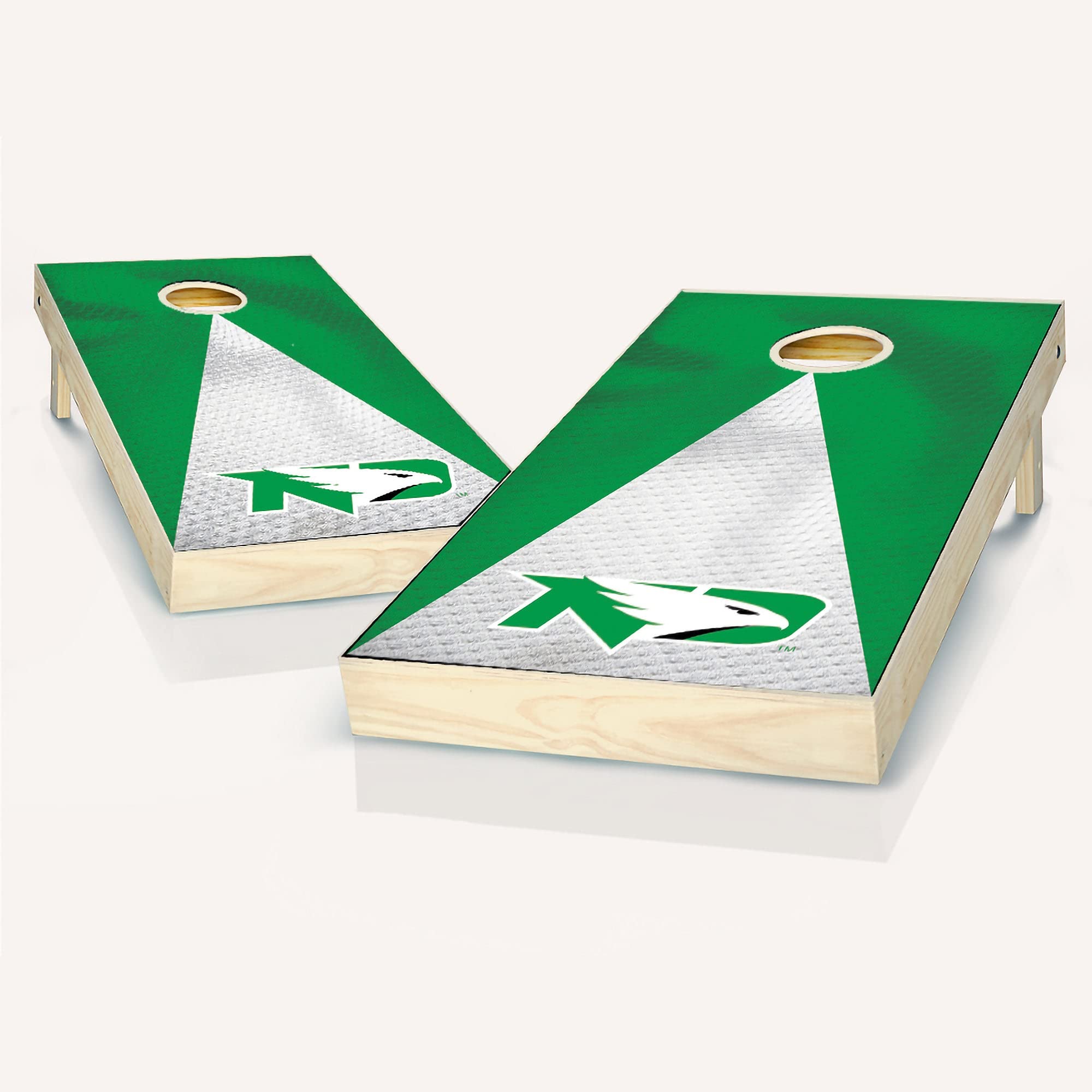 Skip's Garage North Dakota Jersey Cornhole Board Set - Custom Team Logo Regulation Size Cornhole Game for Adults - Perfect for Tailgating, Backyard Parties & Outdoor Events