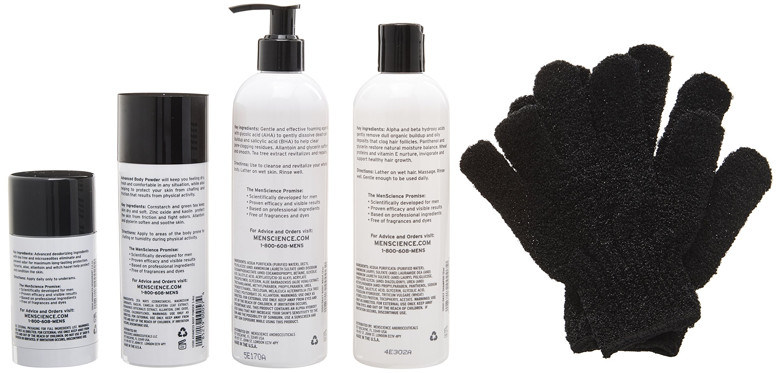 MenScience Androceuticals Men's Power Shower Kit - Hydrating Body Wash & Exfoliating Scrub for Men | Daily Skincare Routine | Gym, Post-Workout & Morning Refresh