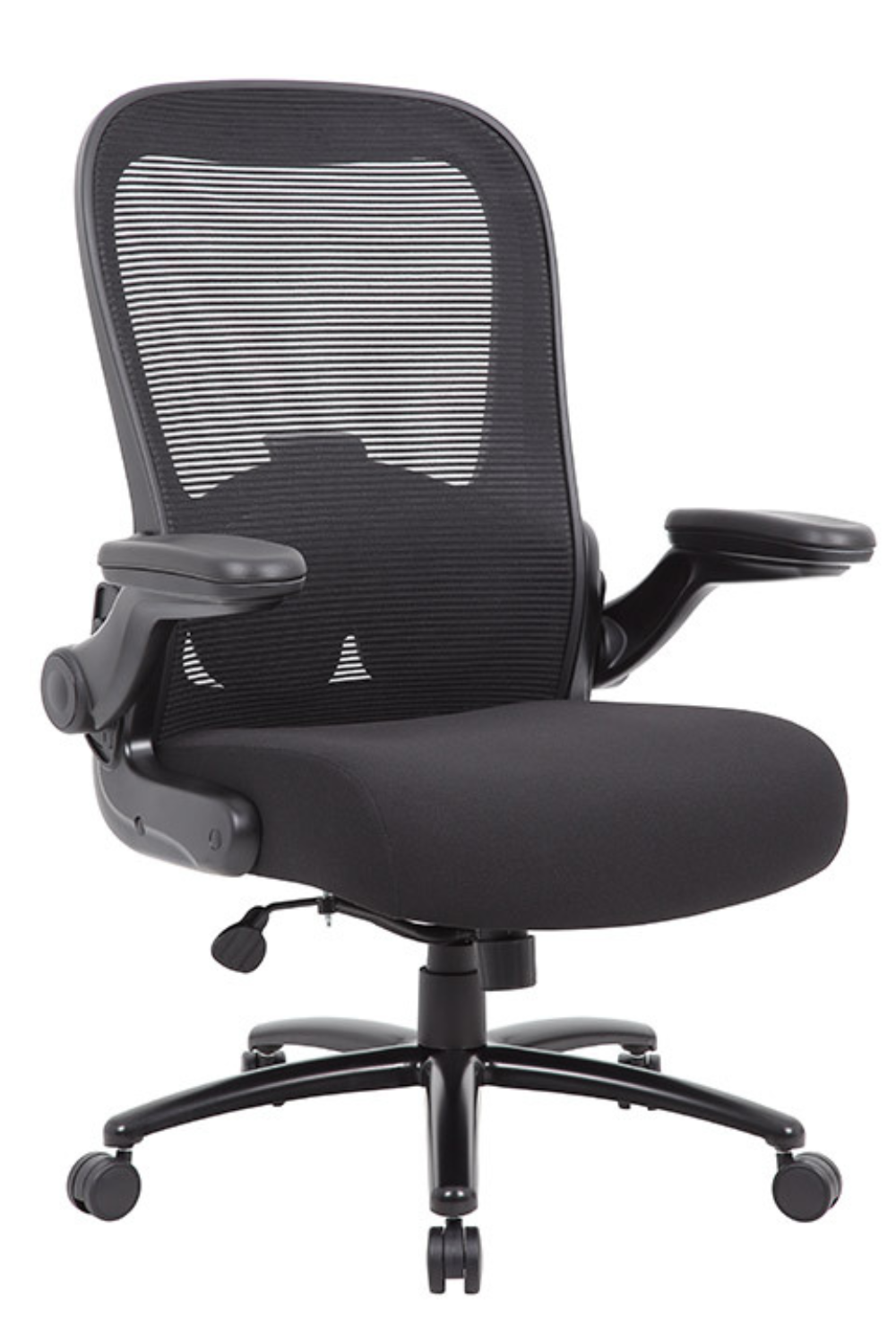 Boss Heavy Duty Flip Arm Mesh Task Chair B601 BK - Ergonomic Office Chair for Home & Work, Adjustable Height & Lumbar Support - Perfect for Long Hours of Sitting, Gaming & Computer Work