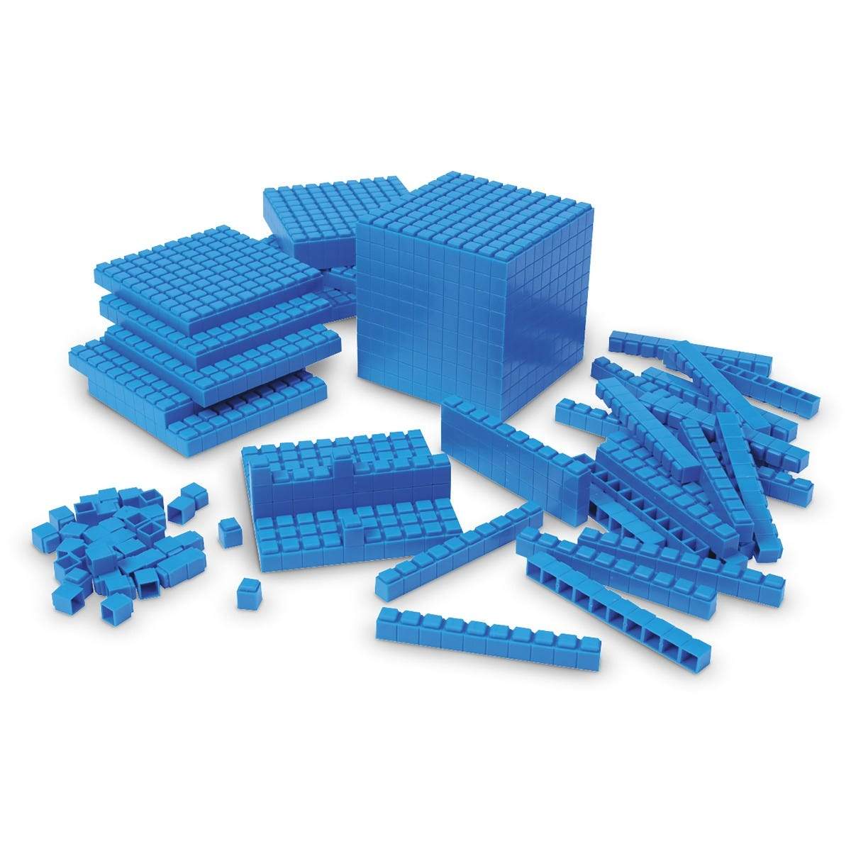 Interlocking Base Ten Blocks Set - Math Manipulatives for Elementary School, Homeschool & Classroom Learning - Counting, Place Value & Math Activities