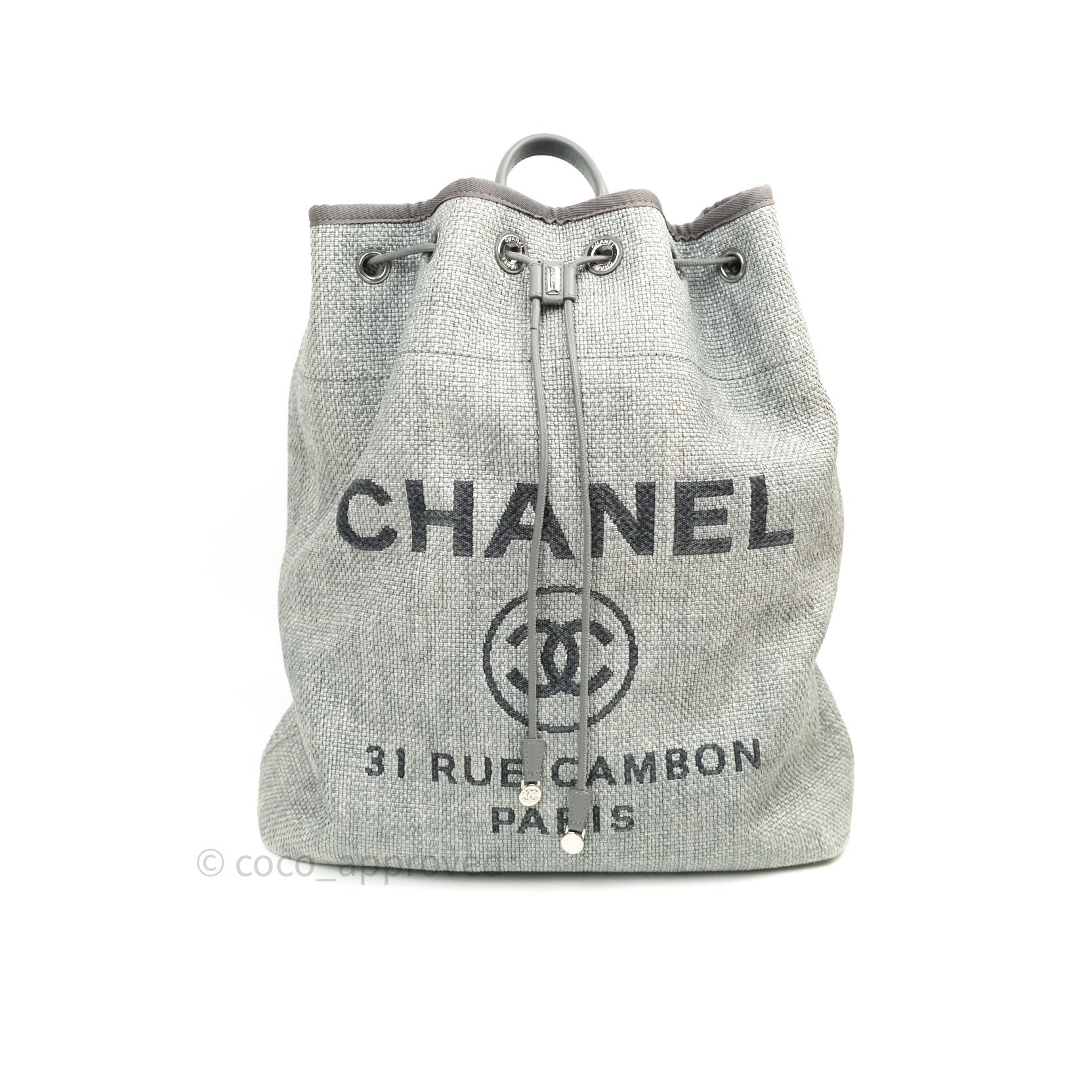 Chanel Canvas Deauville Backpack Grey - Luxury Designer Tote Bag for Women, Fashionable & Durable - Perfect for Travel, Work & Everyday Use