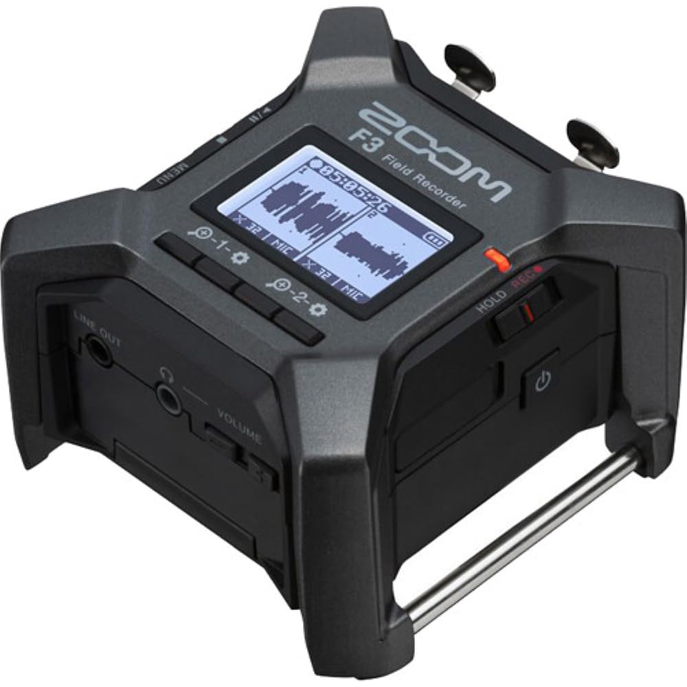 Zoom F3 32-bit Float MultiTrack Audio Recorder Bundle - Includes 64GB Micro-SD Card, AA Batteries, 20ft XLR Cable & Cleaning Cloth (5-Piece Kit) | Perfect for Field Recording, Podcasting & Music Production