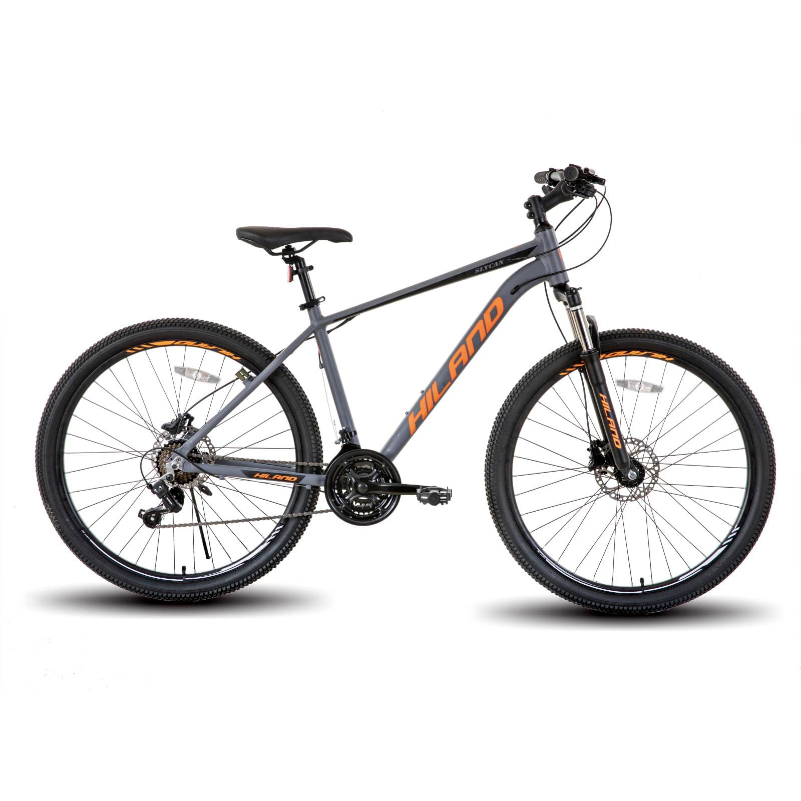 HILAND 27.5 Inch Mountain Bike for Adults - 21 Speed Gears, Aluminum Frame, Hydraulic Disc Brakes & Lock-Out Suspension Fork - Perfect for Men & Women - Ideal for Trail Riding, Commuting and Outdoor Adventures