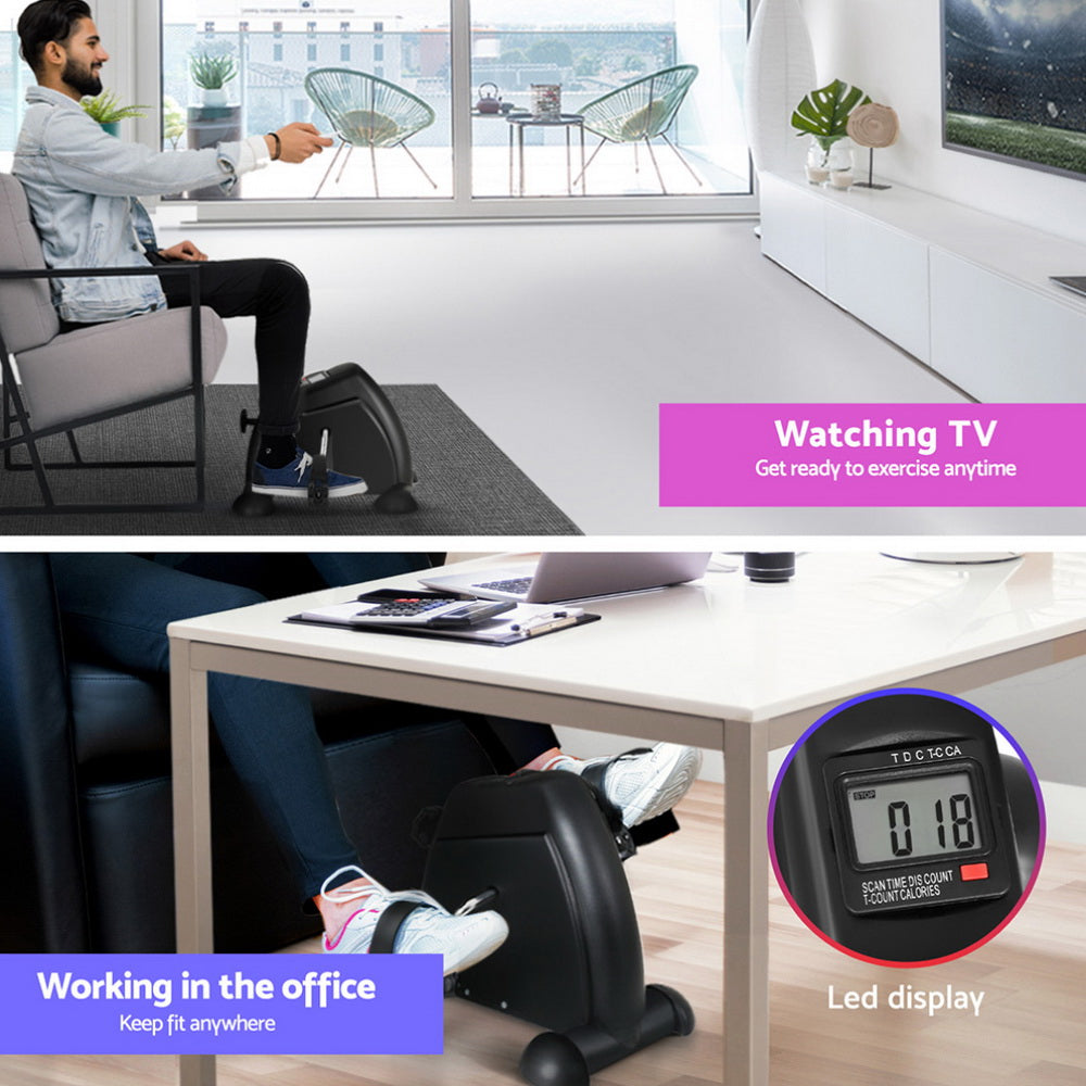140cm Artiss Electric Height Adjustable Standing Desk with Mini Pedal Exercise Bike - Ergonomic Home Office Workstation for Remote Work & Fitness