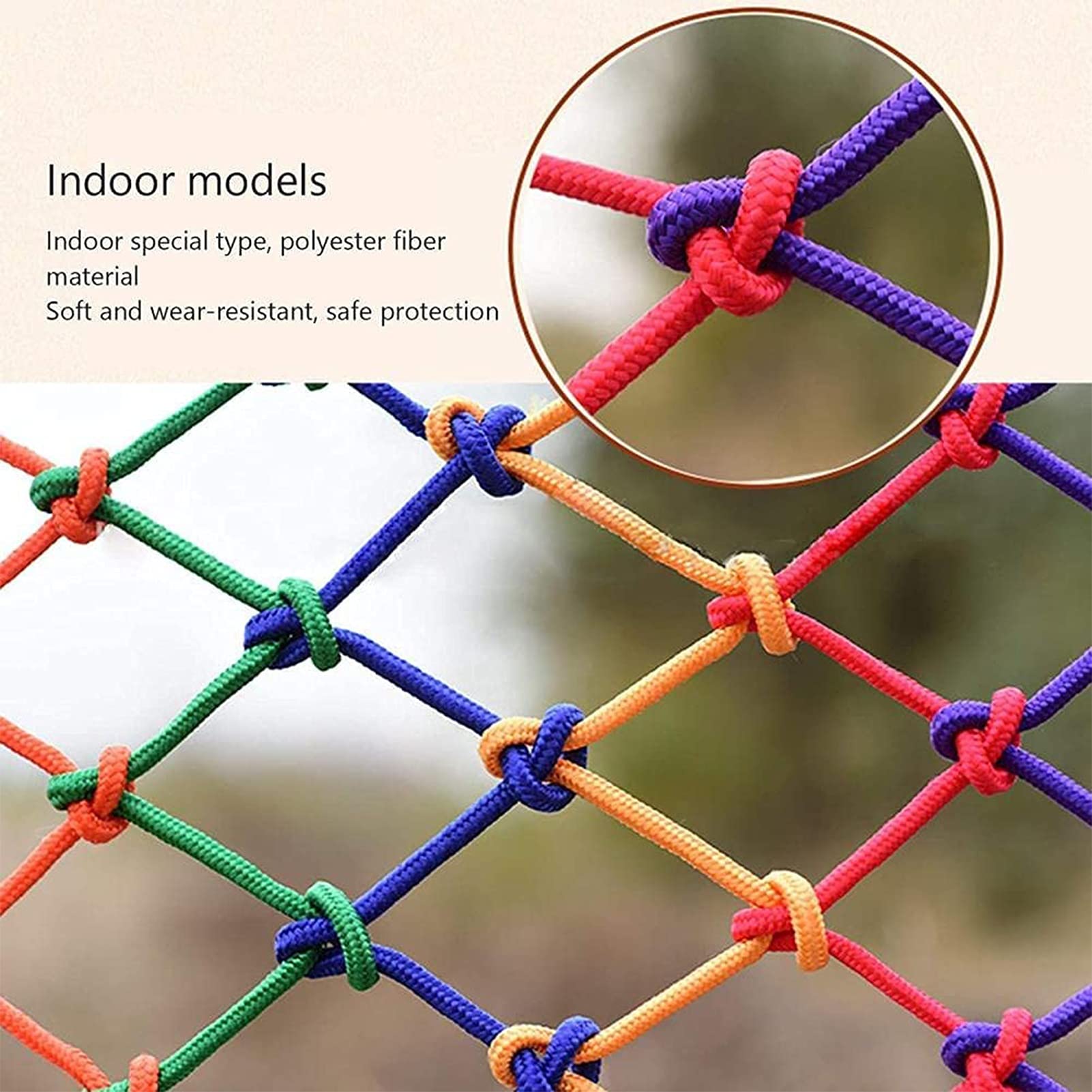 Child Safety Stair Protection Net & Balcony Anti-Fall Net - 8mm Rope, 2×4m (7×13ft) for Outdoor Playground, Cargo Trailer & Home Safety | Prevent Kids Injury with Durable Safety Netting | Perfect for Stairs, Balconies, Decks & Play Areas
