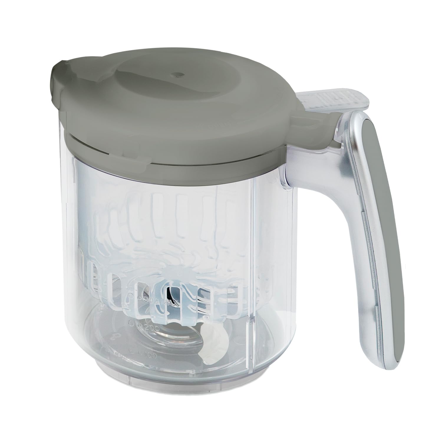 EVLA'S Baby Food Maker Replacement Stirring Cup & Blade with Steaming Basket - Gray | Compatible with Baby Food Processor for Homemade Purees, Toddler Meals & Healthy Snacks