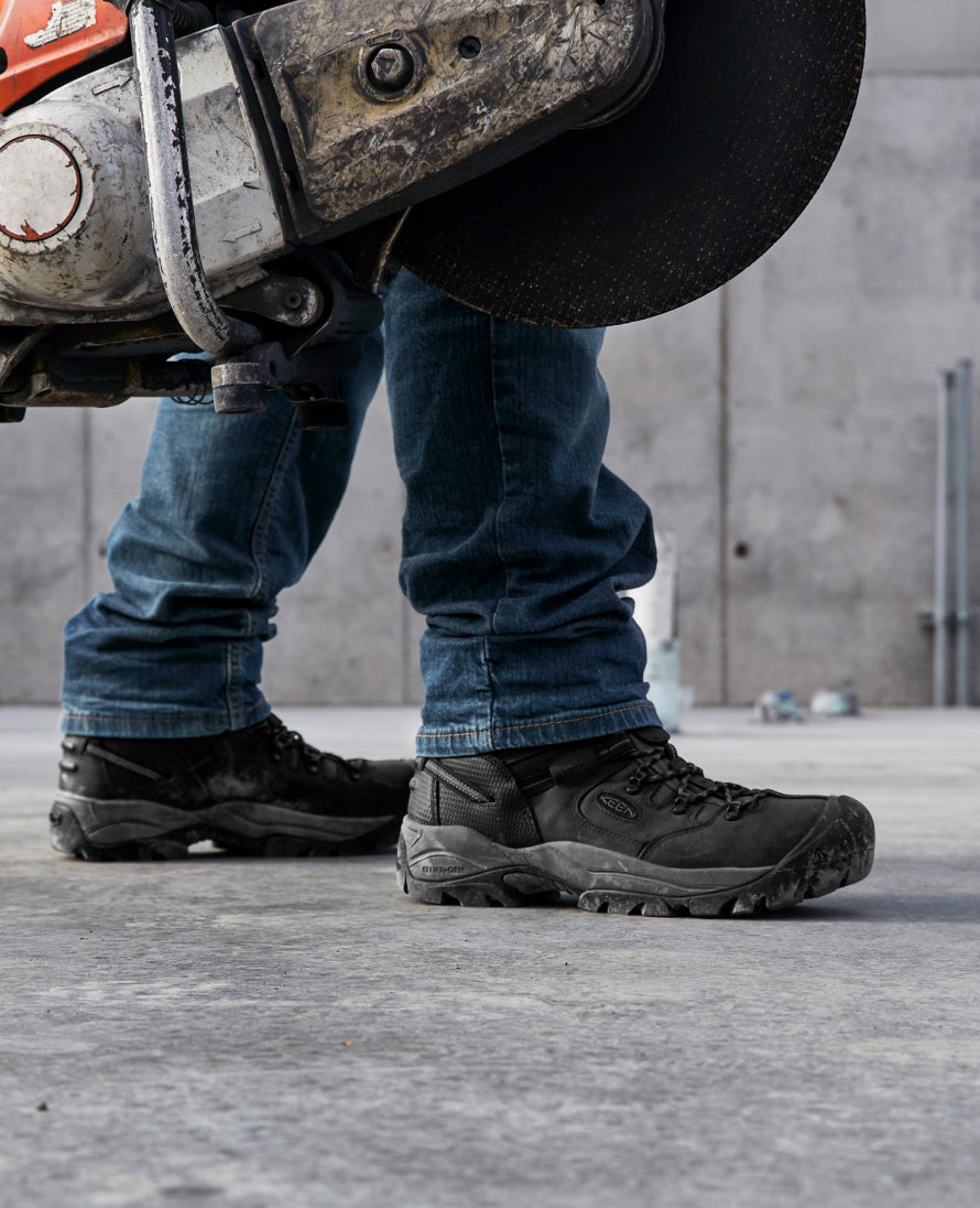 Men's Pittsburgh Energy 6 Waterproof Work Boot with Carbon Toe - Black/Forged Iron - Durable Safety Boots for Construction, Hiking & Outdoor Work