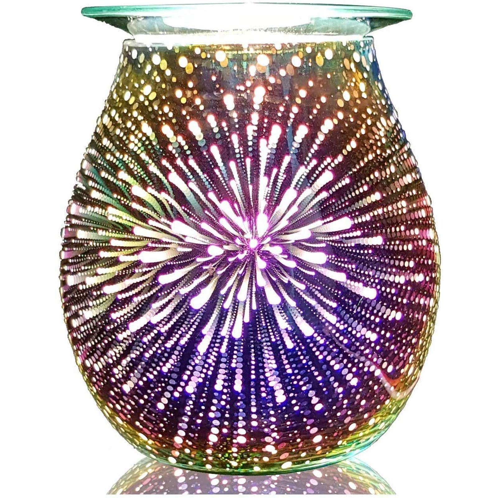Intoowind 3D Electric Wax Warmer with Firework Effect - Aromatherapy Wax Melter for Home, Office, Bedroom & Living Room | Perfect Relaxation Gift for Stress Relief & Mood Enhancement