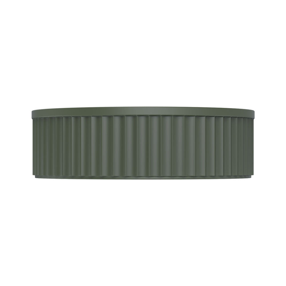 Fienza CSB802F Minka Round Solid Surface Above Counter Bathroom Sink Basin, Forest Finish - Perfect for Modern Farmhouse, Rustic, and Contemporary Bathroom Designs
