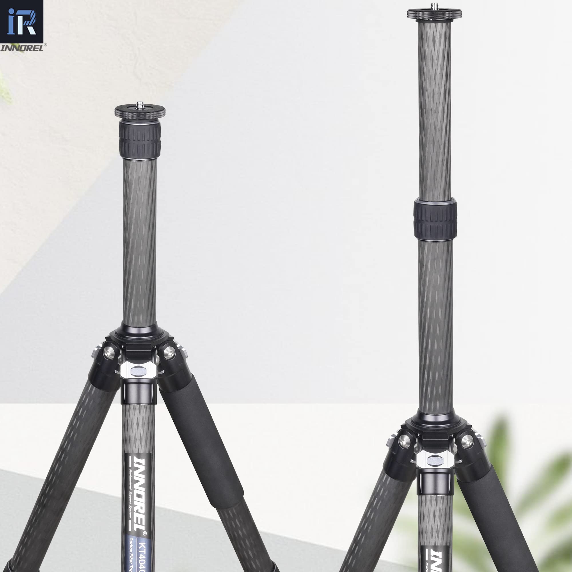 INNOREL ER402C 10-Layer Carbon Fiber Tripod Center Column Extension Pole - 2-Section Mid-Column Extender for DSLR Camera & Monopod (40mm Large Tube) - Perfect for Outdoor Photography, Studio Shoots & Travel Videography