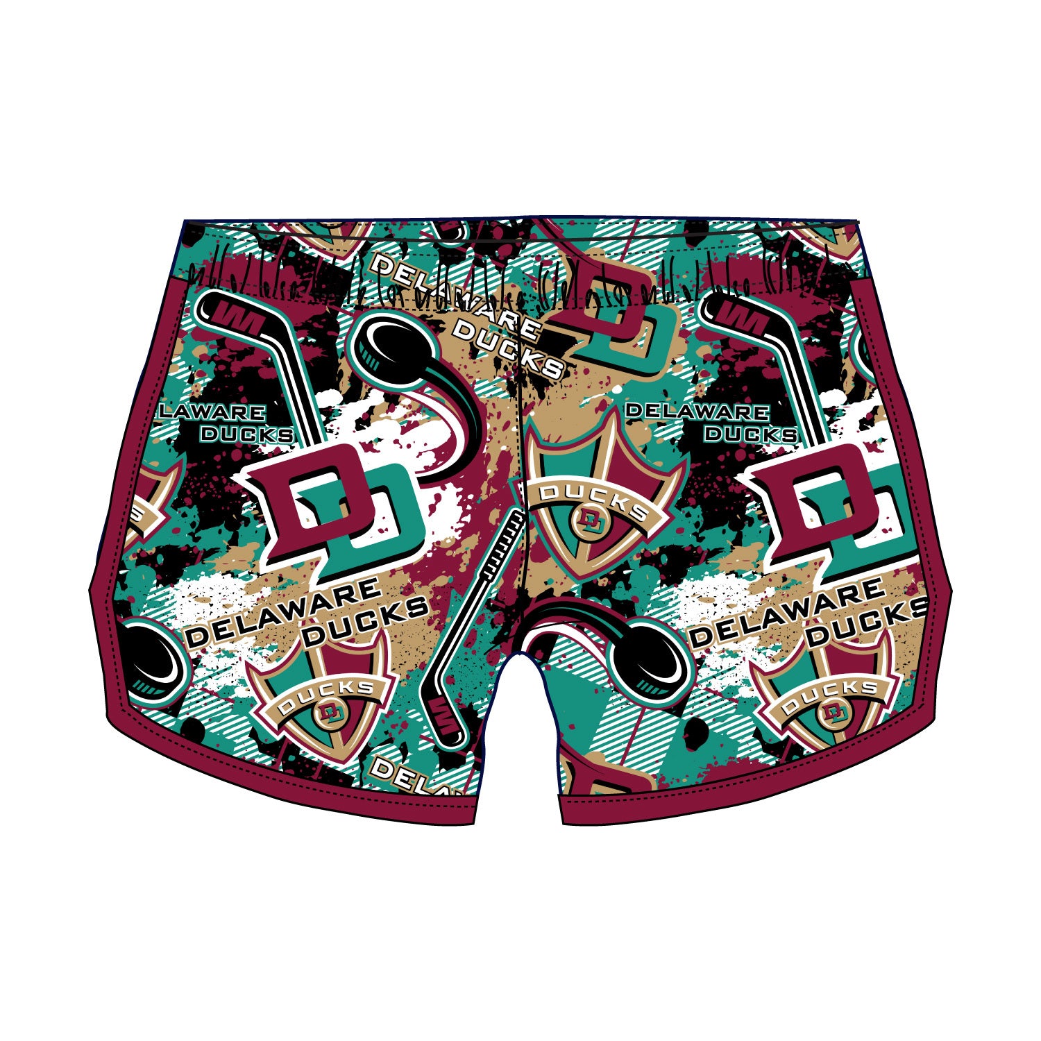 Delaware Ducks Hockey Shorts for Girls & Women - Comfortable, Breathable & Styletic - Perfect for Hockey Games, Practice & Casual Wear