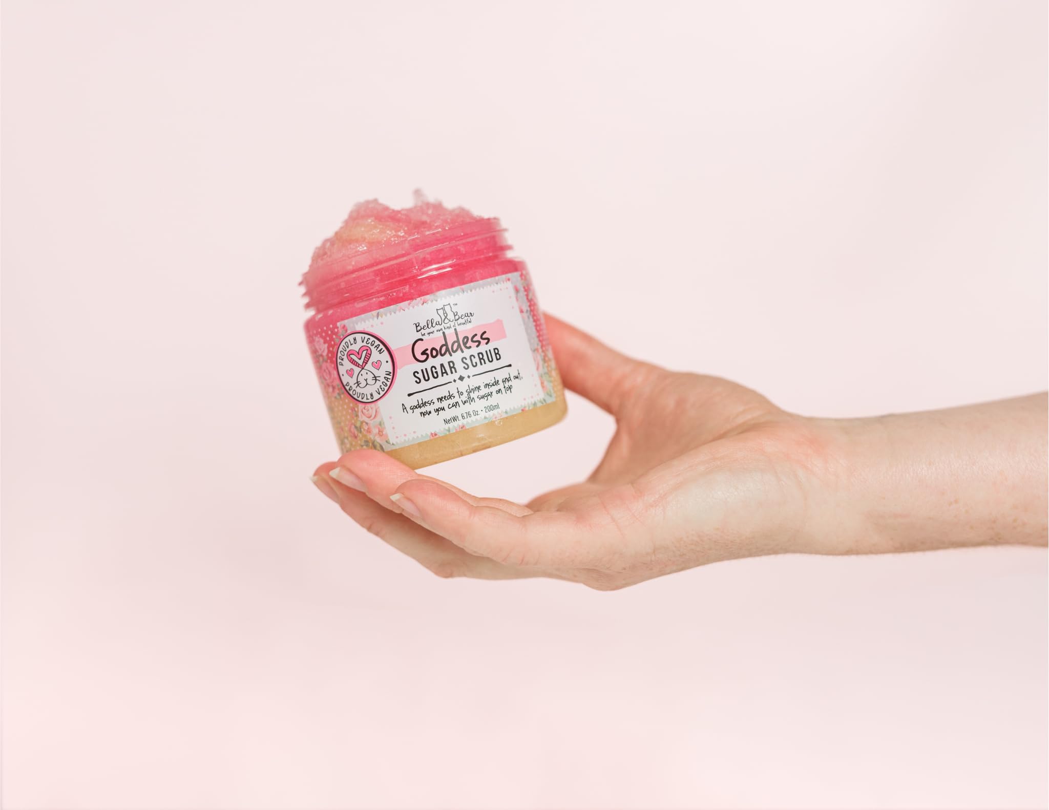 Bella & Bear Goddess Sugar Scrub - 3-in-1 Exfoliating Body Scrub, Moisturizer & Body Wash | Vegan, Cruelty-Free Skincare for Silky Smooth & Radiant Skin | Perfect for Spa Days, Self-Care Routines & Gift Giving