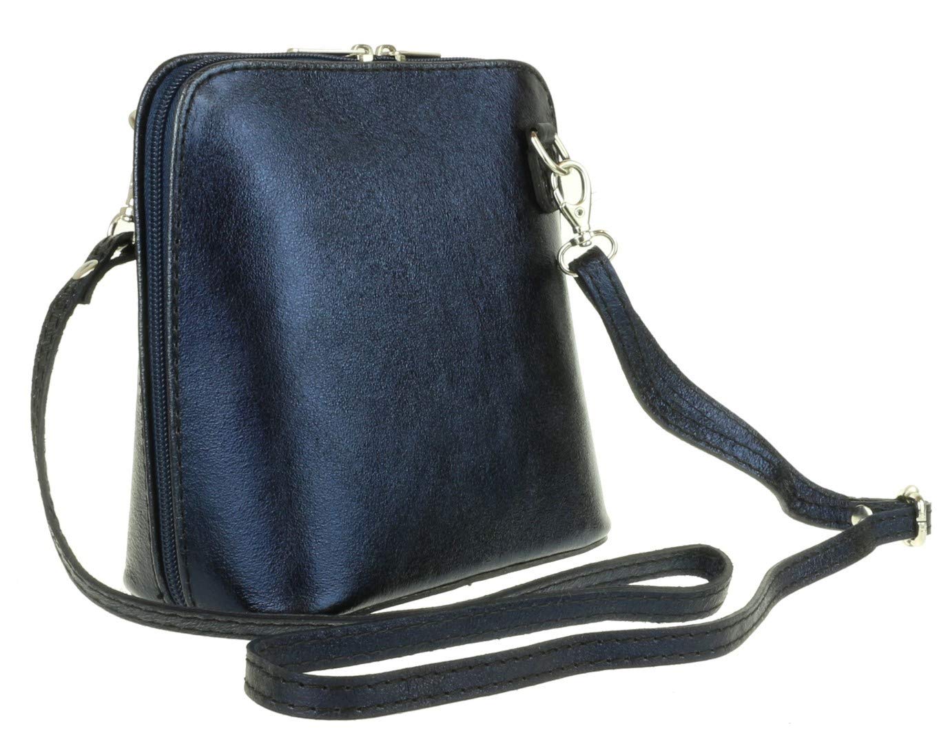 Women's Metallic Genuine Leather Crossbody Shoulder Bag - Fashionable Purse for Daily Use, Work, Travel & Evening Out