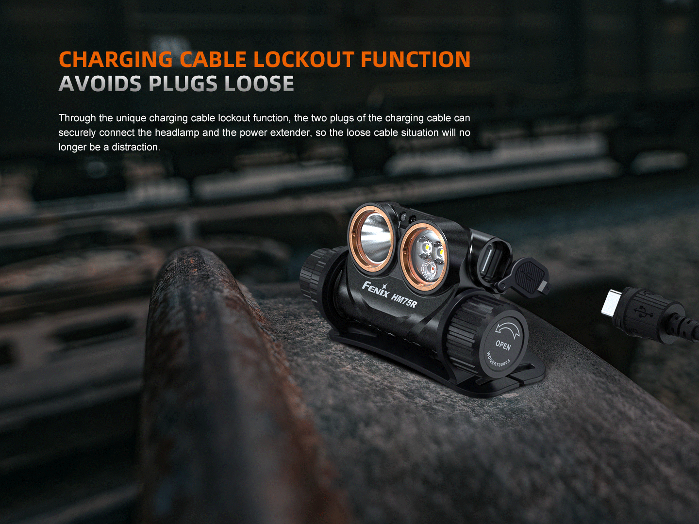 Fenix HM75R Rechargeable 1600 Lumens Industrial Headlamp - Perfect for Camping, Hiking, and Outdoor Work