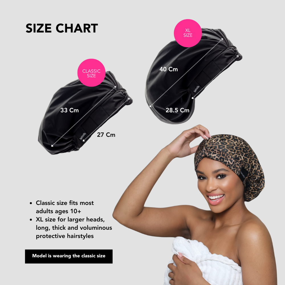 Waterproof Adjustable Shower Cap with Satin Lining - Hairbrella for Wet Hair Protection - Perfect for Bathing, Swimming & Salon Visits