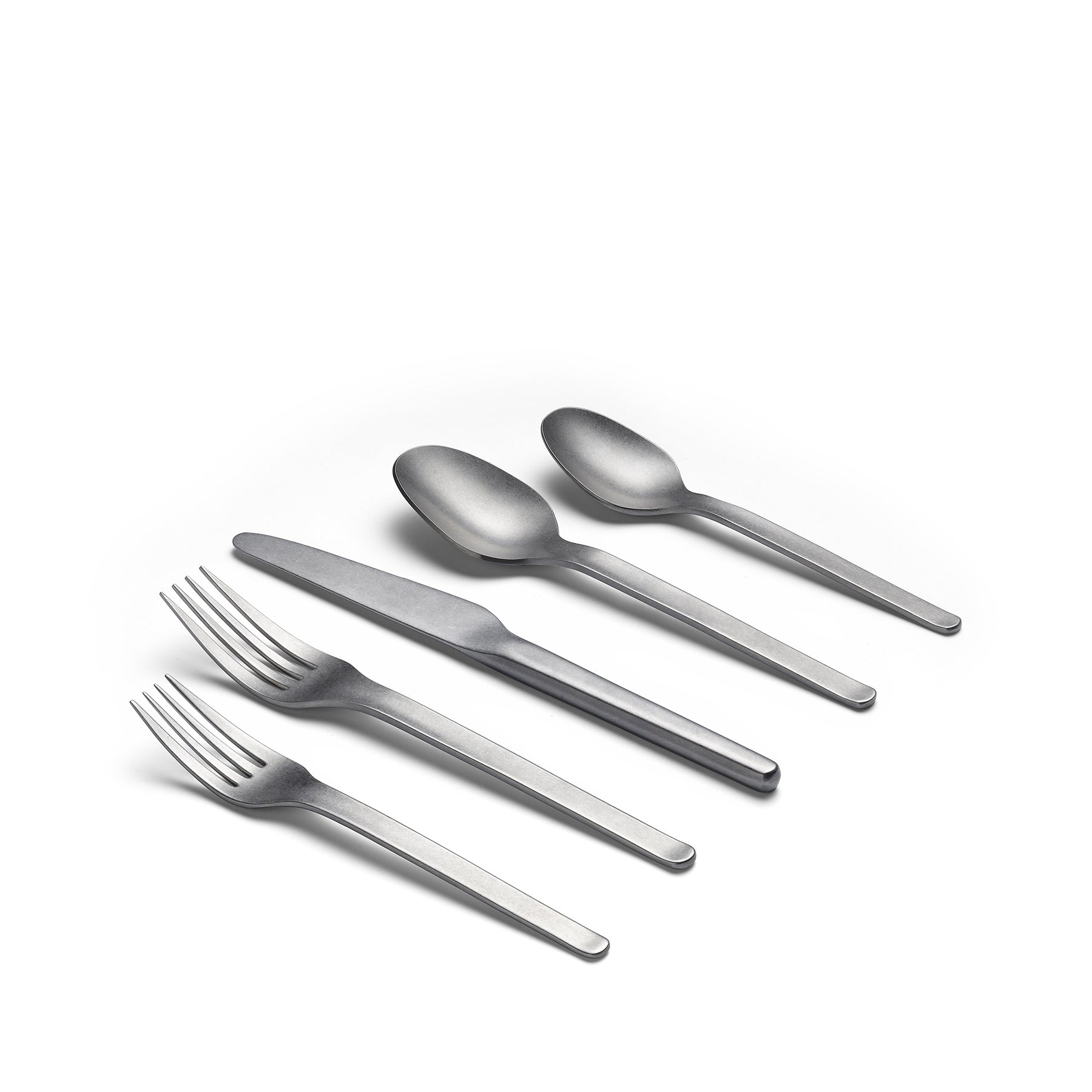 Premium Muir Flatware Set - 5-Piece Stainless Steel Tumbled Cutlery for Dining, Kitchen & Gifting | Elegant Tableware for Restaurants, Weddings & Home Use
