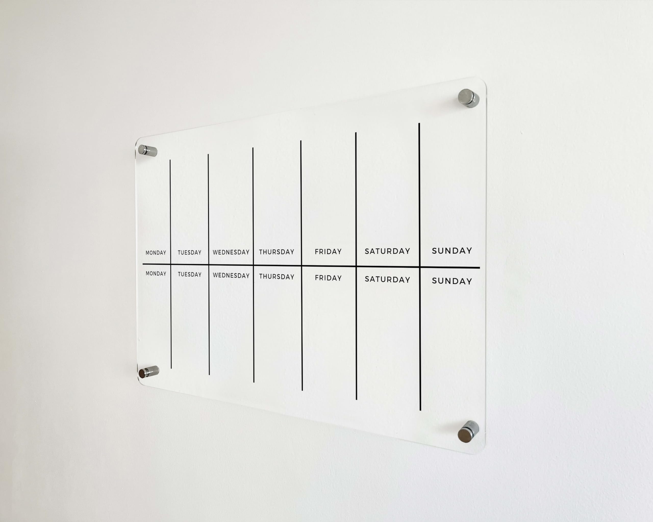 Two Week Planner Acrylic Weekly Wall Calendar - Personalized 2025 Dry Erase Calendar with To-Do List | Transparent Schedule Organizer for Office, Home & School Planning | Perfect for Productivity & Time Management
