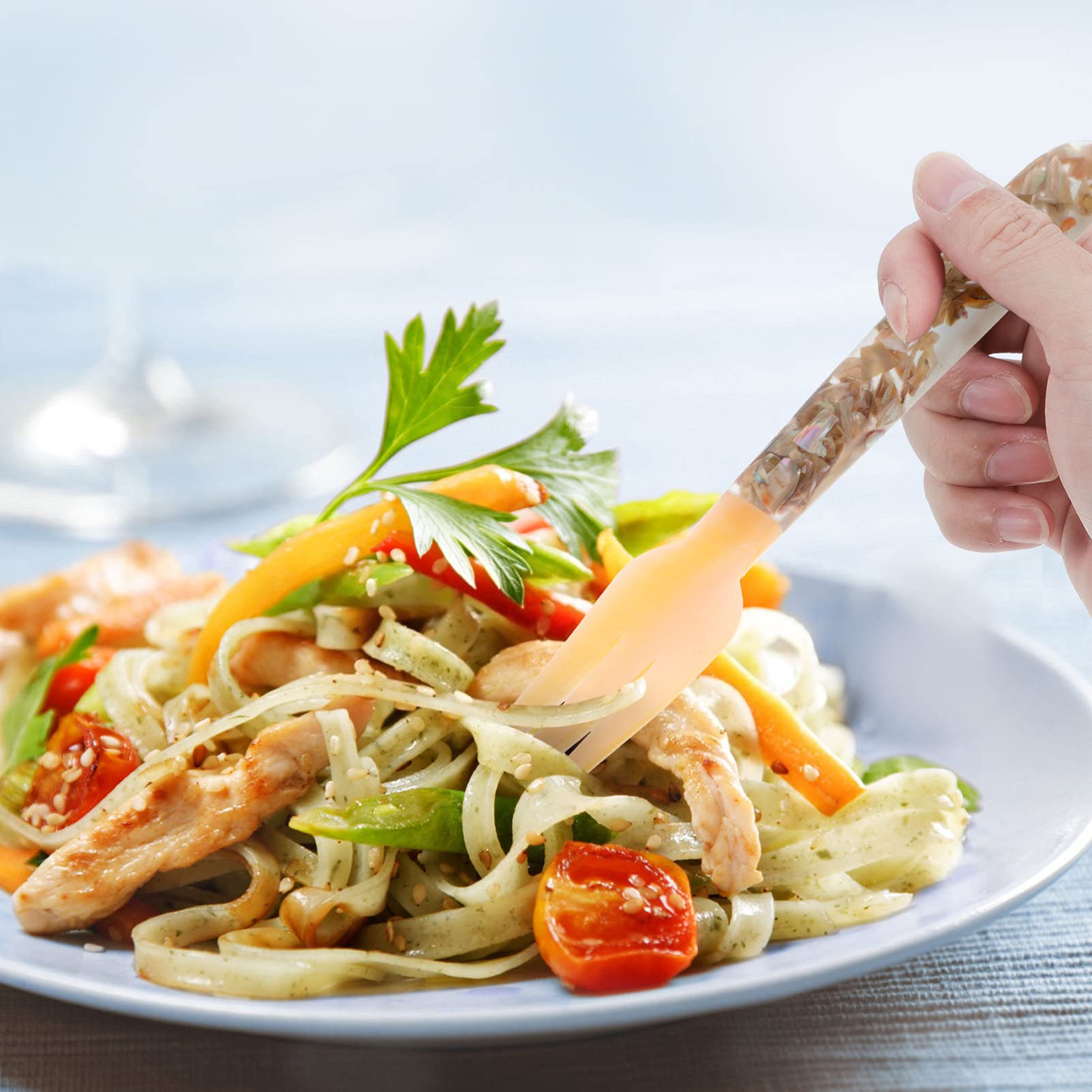 Premium Hemoton Clam Shell Forks - 12-Piece Stainless Steel Seafood Cutlery Set for Lobster, Oysters, Crab & Shrimp - Elegant Dinner Forks for Salad, Dessert, Fruit & Pancakes - Perfect for Restaurants, Catering & Home Kitchen Use