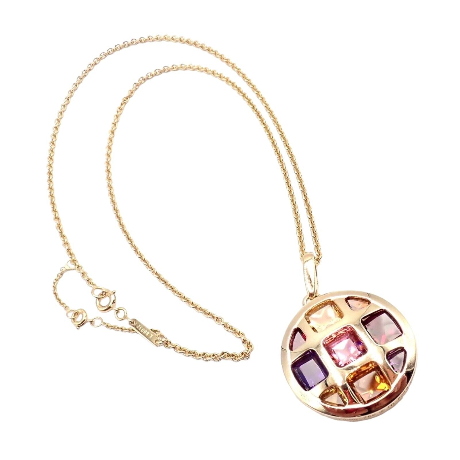 Authentic Cartier Pasha 18k Yellow Gold Necklace with Amethyst, Citrine, Garnet & Tourmaline - Certified Luxury Jewelry for Women, Perfect for Gifts, Anniversaries & Special Occasions