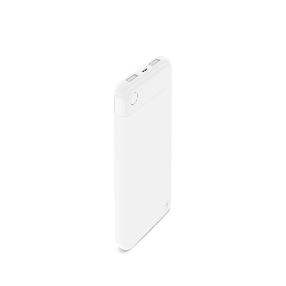 Belkin MFi Certified 10000mAh Portable Charger with Lightning Connector - White | Fast Charging Power Bank for iPhone, iPad & AirPods | Perfect for Travel, Camping & Emergency Backup