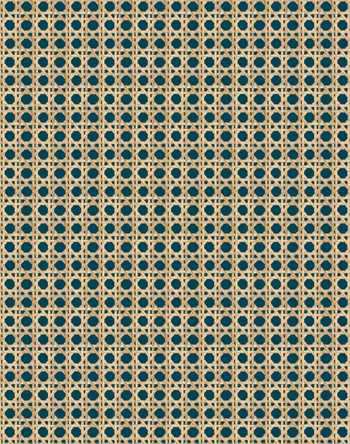 Wallshoppe Faux Caning Wallpaper in Indigo - Peel and Stick Removable Wallpaper for Bedroom, Living Room & Home Decor