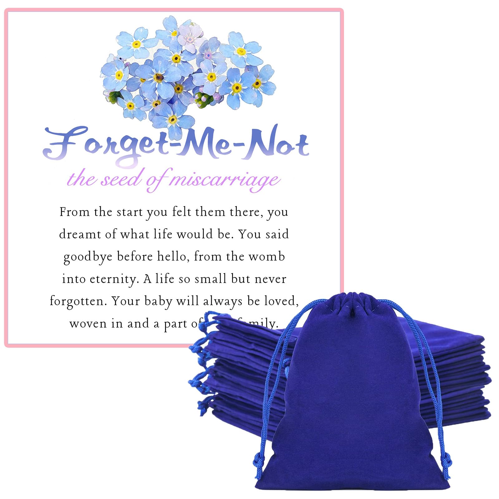 Forget Me Not Seed Memorial Ring - Sympathy Jewelry for Miscarriage & Pregnancy Loss, Keepsake Gift for Embryo Loss, Mustard Seed Ring - Perfect for Healing & Remembrance After Pregnancy Loss