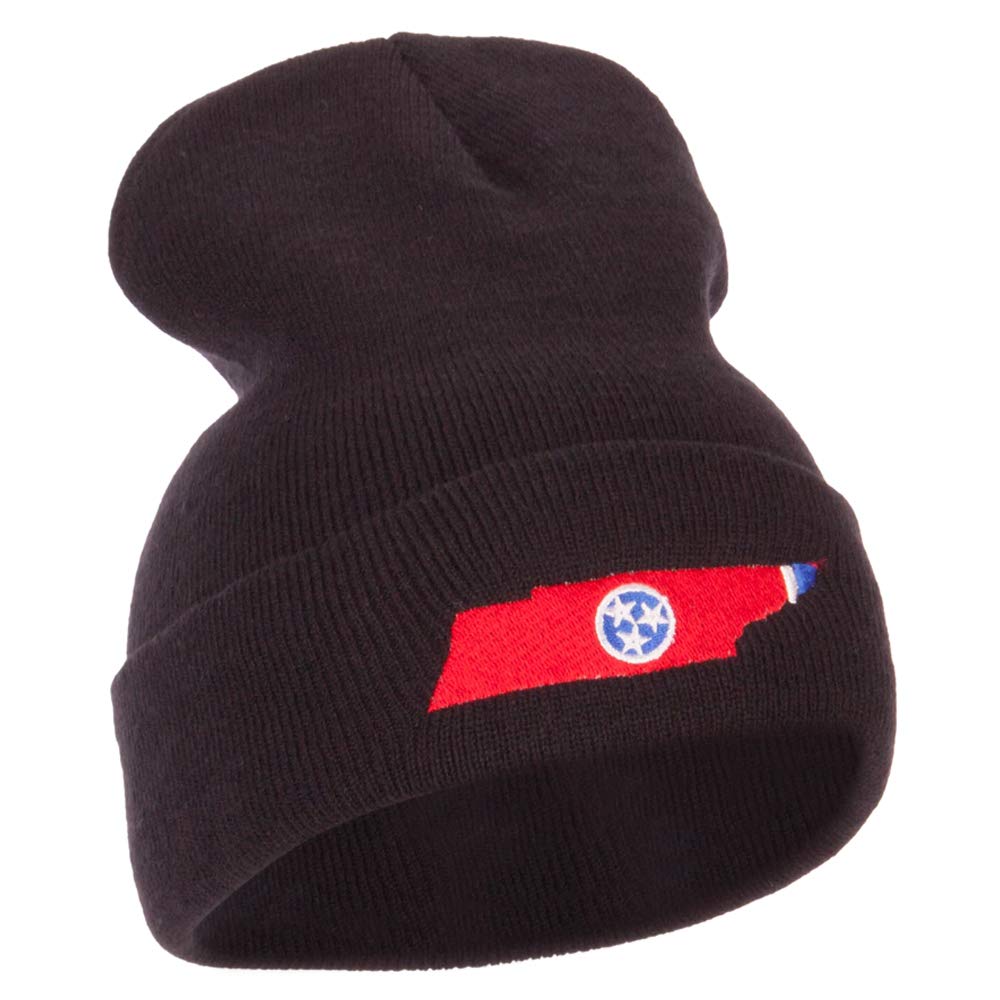Tennessee Flag Map Embroidered Long Beanie - Warm Winter Skull Cap for Men & Women - Perfect for Outdoor Activities, Football Games, and State Pride