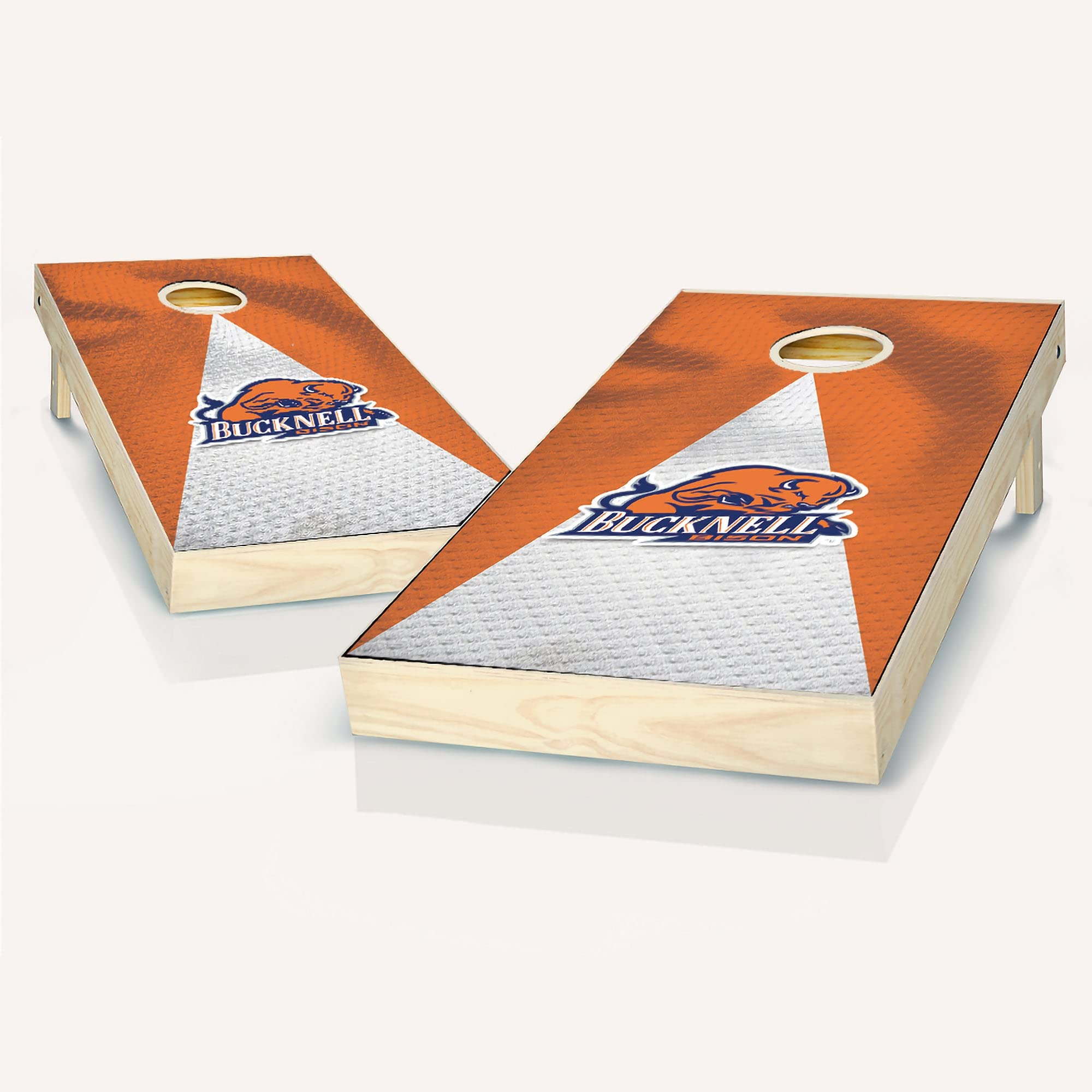 Bucknell Jersey Cornhole Game Set - 2 Wooden Cornhole Boards & 8 Bean Bags for Outdoor Lawn Games, Tailgating, Backyard Parties and BBQ Gatherings