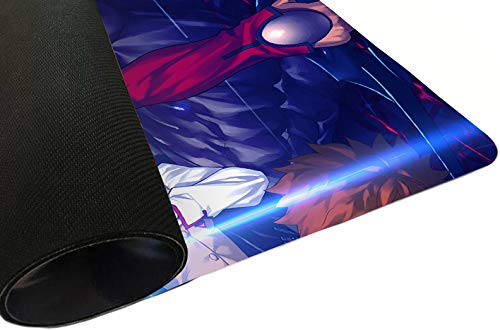 Fate Stay Night Anime Large Gaming Mouse Pad - Saber Alter Fate Grand Order Design, Non-Slip Rubber Base for Computer Keyboard & Desk (21.5