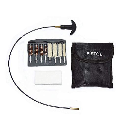HYP Multi-Caliber Pistol Cleaning Kit - Brass Jags for .17, .22, .30, .243, .280, .40, .45, .357, 9mm, .380, .270, 12ga, 20ga, 28/410ga - Compact Travel Size Gun Maintenance Tool for Home & Range Use