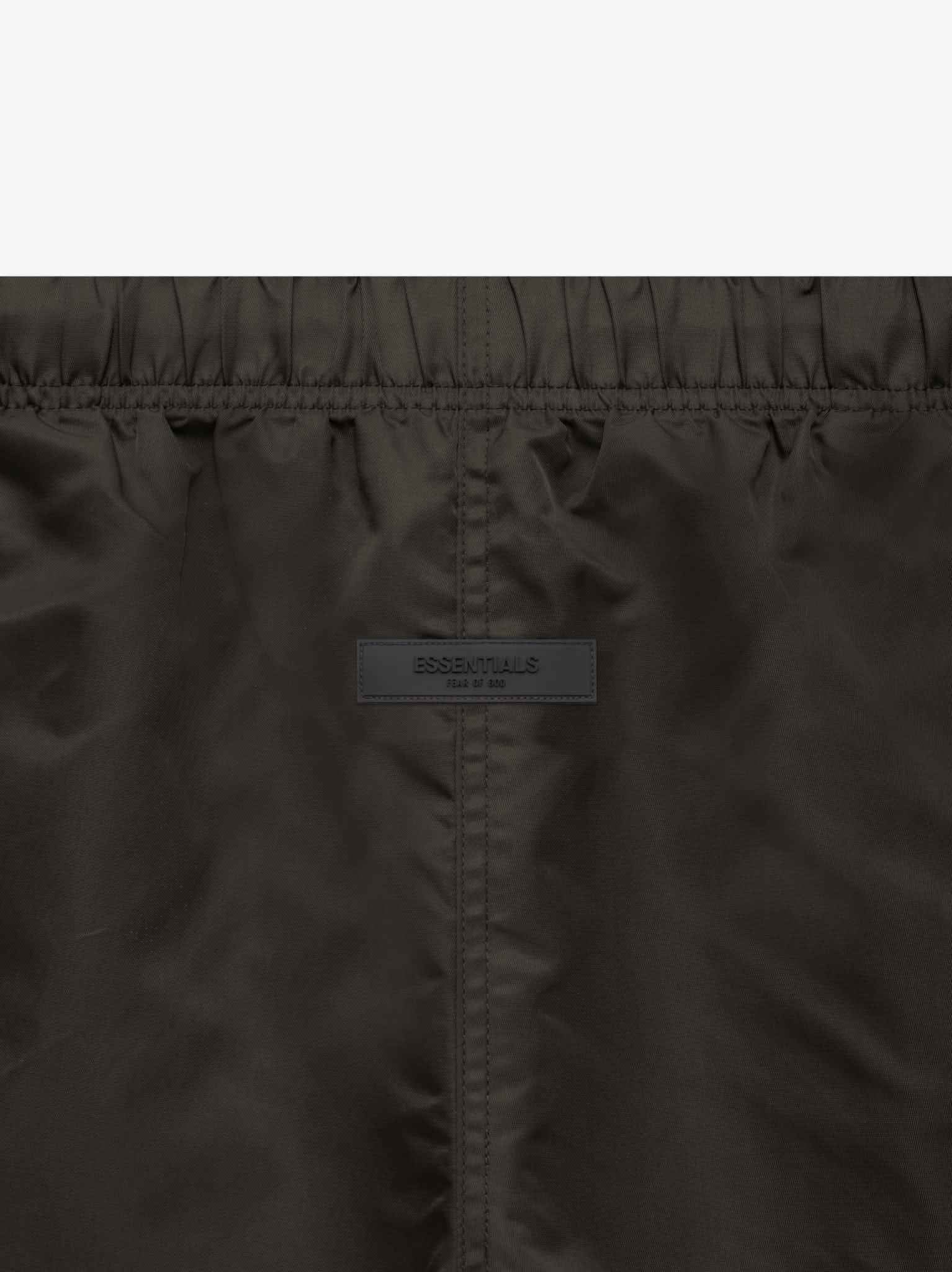 FEAR OF GOD Essentials Nylon Running Shorts for Men - Lightweight Athletic Shorts with Pockets - Perfect for Gym, Jogging & Casual Wear - Off Black