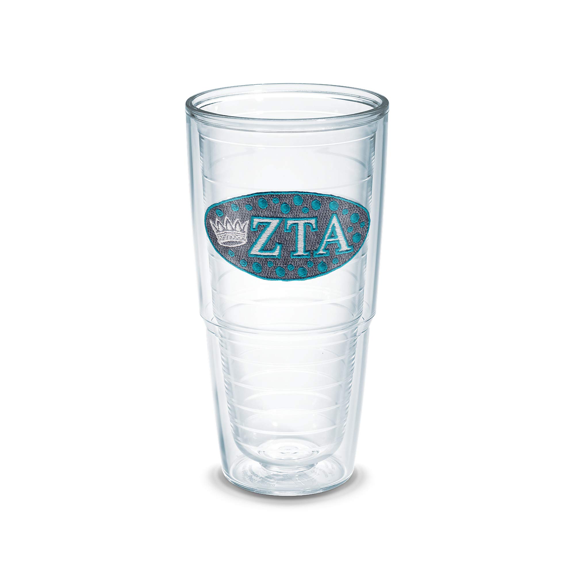 Tervis Zeta Tau Alpha Fraternity 24oz Insulated Tumbler with Lid - Clear Double-Wall Stainless Steel Cup for Sorority Sisters, College Students, Greek Life Events & Everyday Use