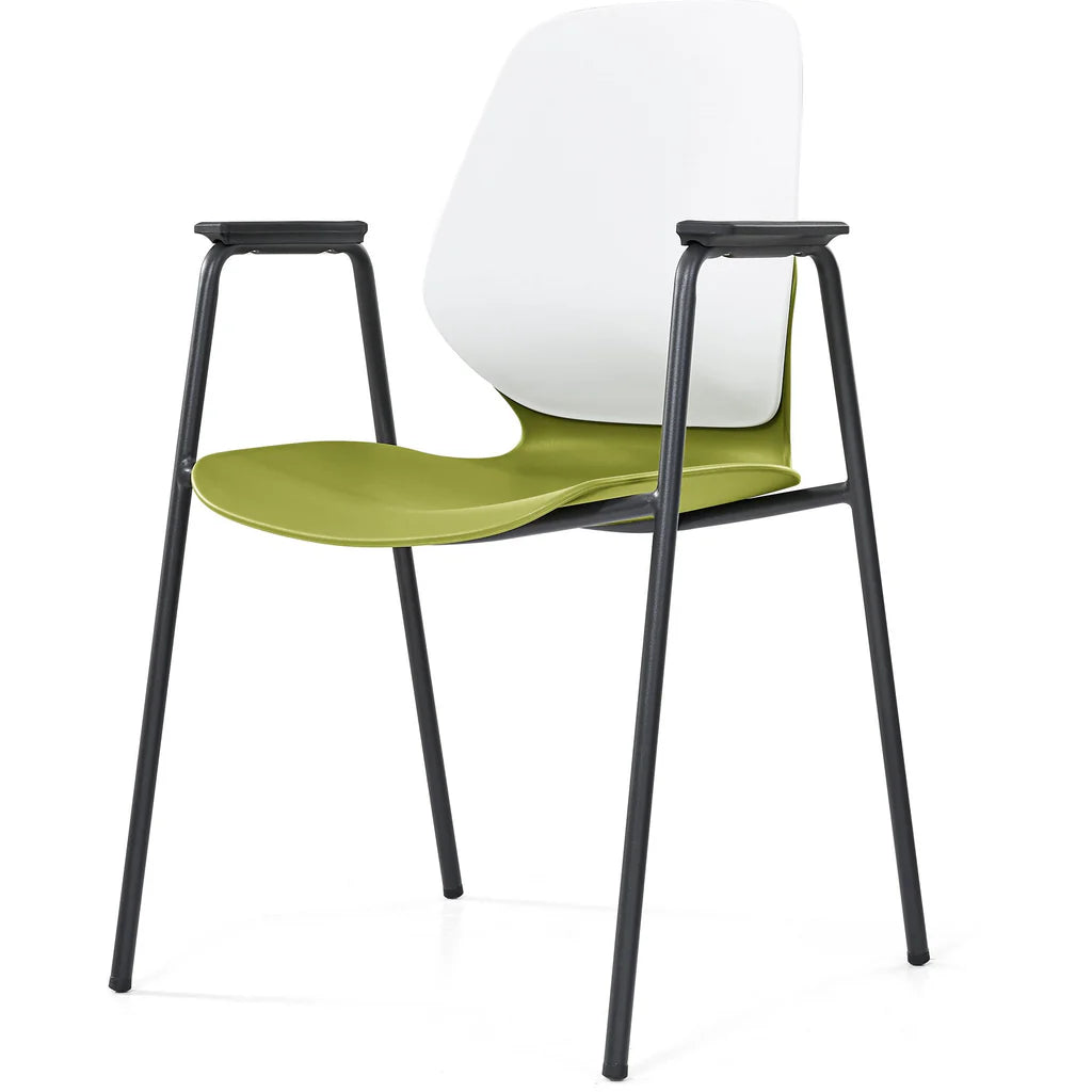 KALEIDO 4-Leg Stool with Arms - Modern Accent Chair for Living Room, Bedroom, or Office - Perfect for Relaxing, Reading, and Extra Seating