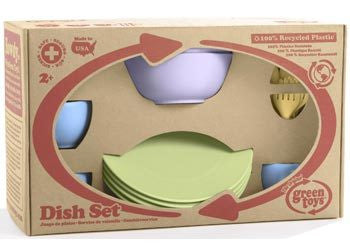 Green Toys Dish Set - Eco-Friendly Kids Play Kitchen Set for Pretend Cooking & Role Play | Perfect for Toddlers & Preschoolers