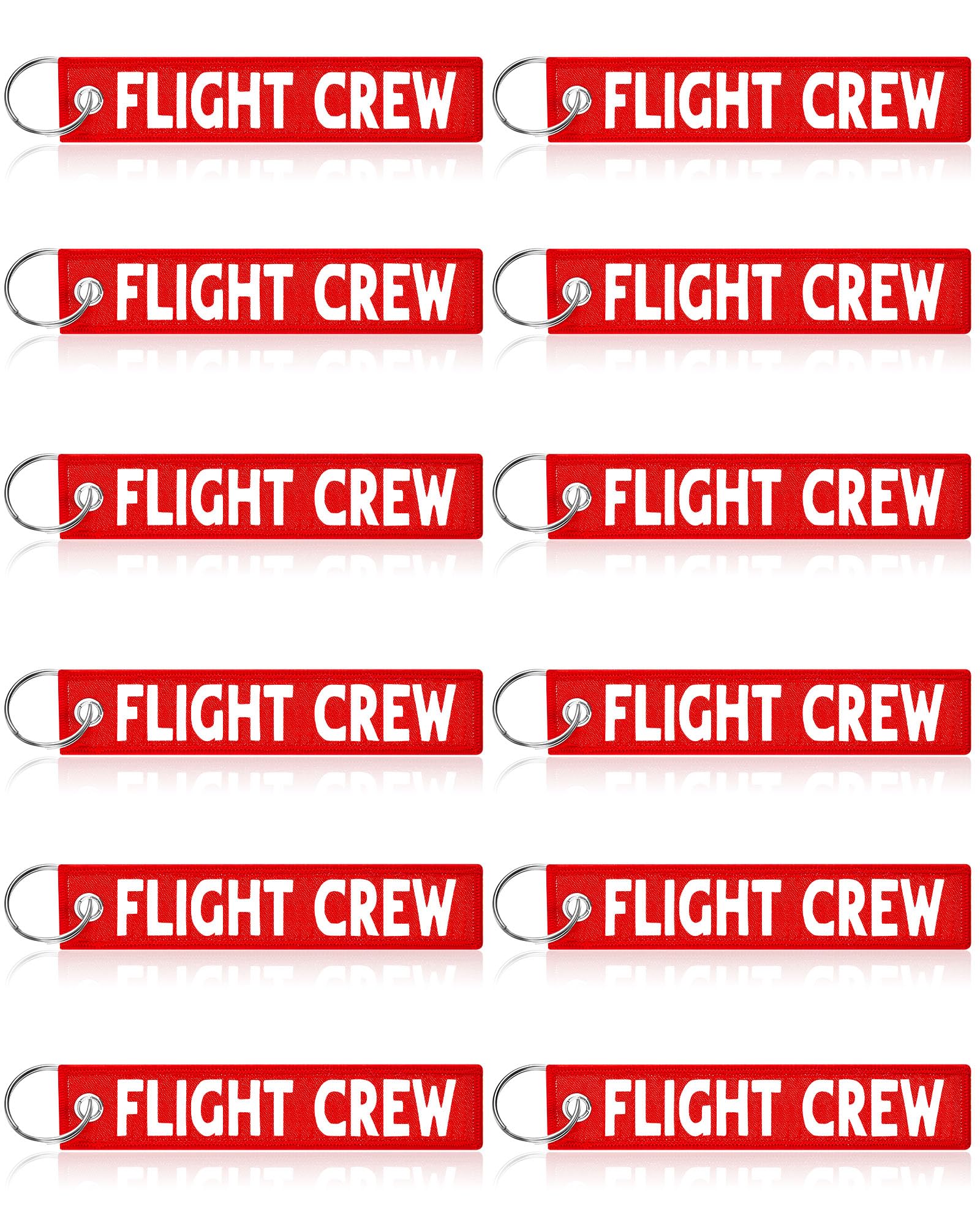 Junkin 12 Pcs Flight Crew Keychain Set - Airplane & Aviation Themed Embroidered Luggage Tags & Key Rings for Pilots, Flight Attendants & Travel Enthusiasts | Perfect for Travel Gifts, Crew Appreciation & Airline Souvenirs